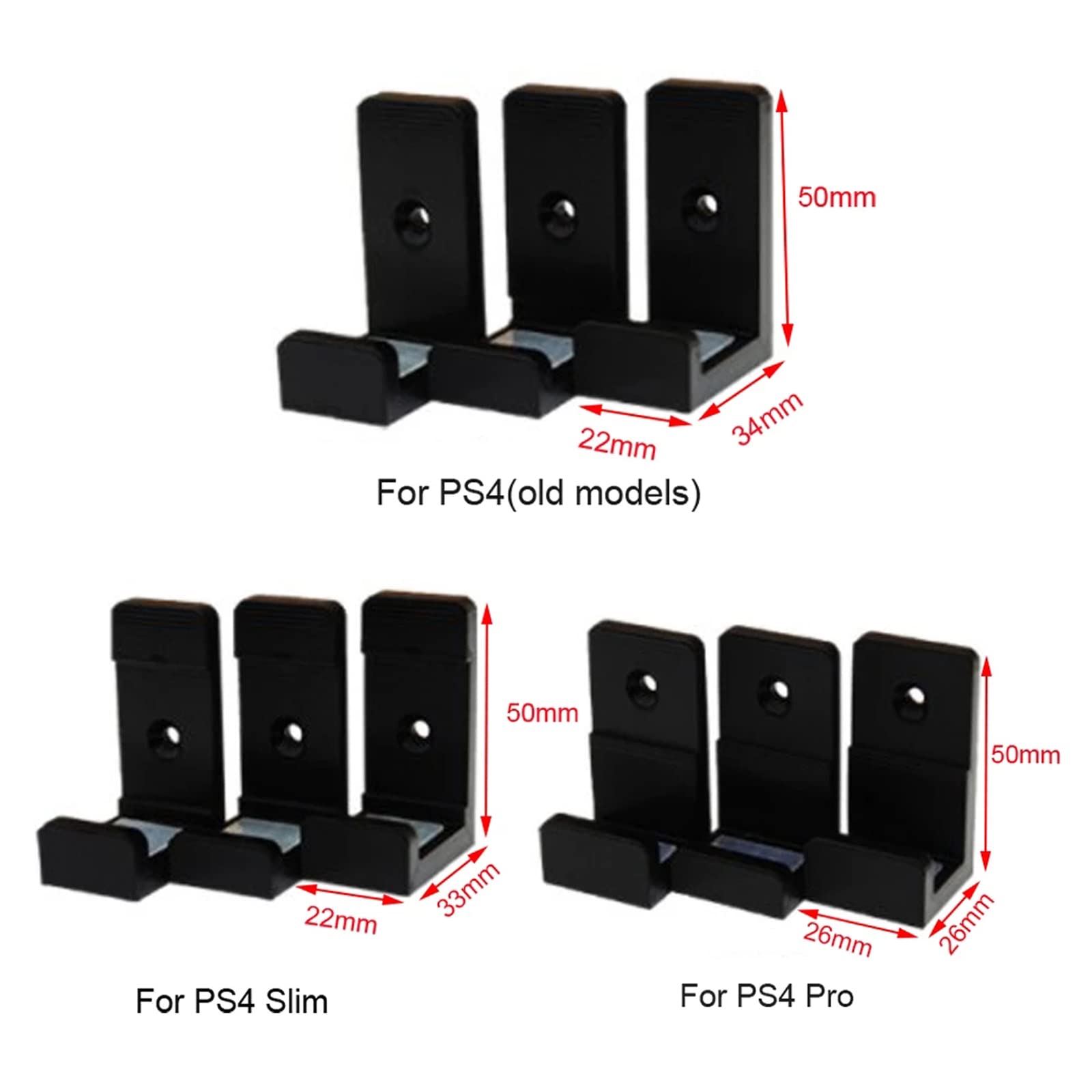 Carbon Fiber Wall Mount Holder for PS4 Slim Console - Secure TV Mount with Screws - Perfect for Gaming Setup & Space-Saving Home Entertainment