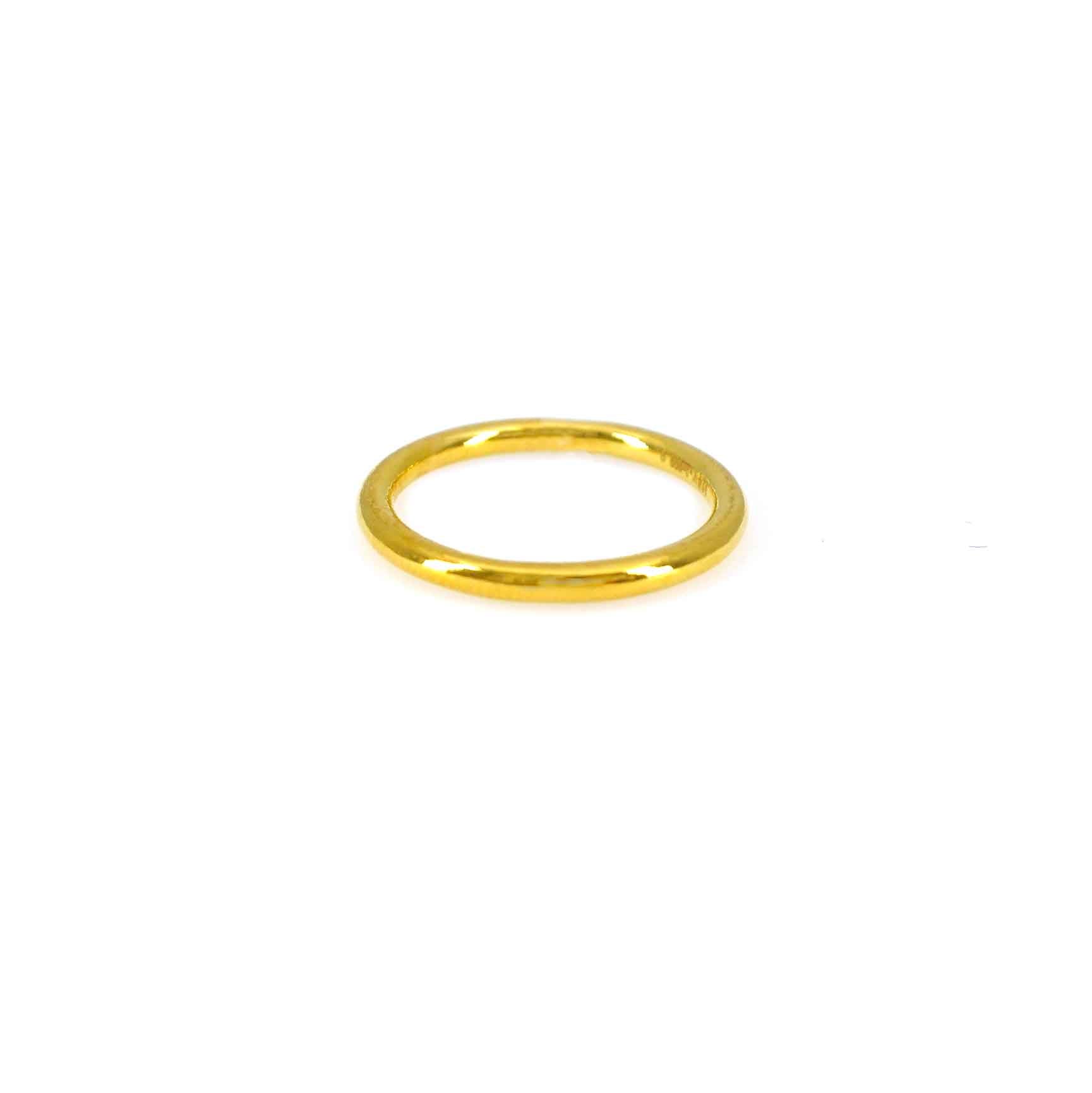 24K Solid Gold Ring for Women - High Polish Luxury Wedding Band - Perfect for Engagement, Anniversary & Everyday Wear