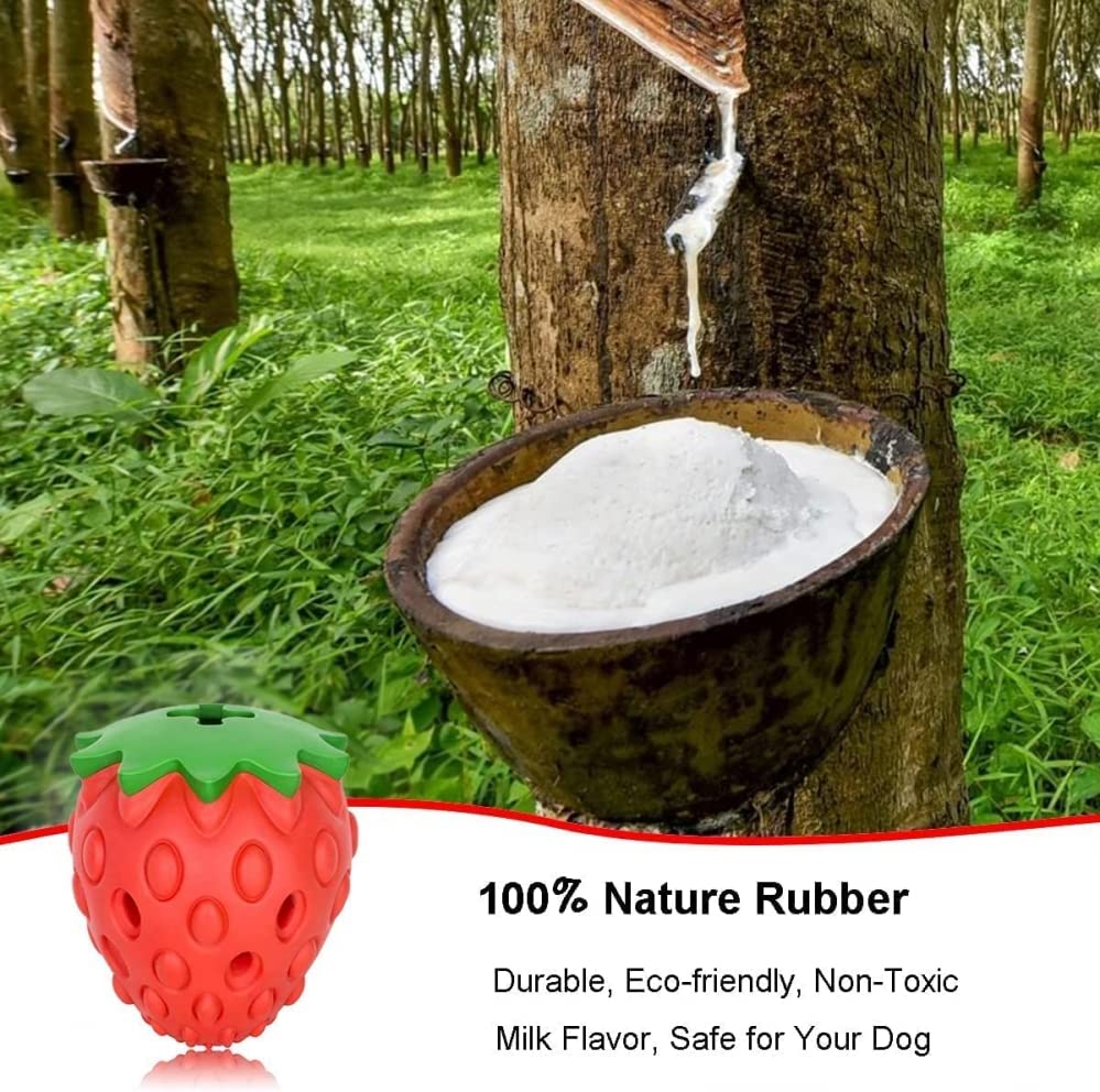 Durable Strawberry-Shaped Dog Chew Toys for Aggressive Chewers - Interactive Puppy Teething Toys for Medium & Large Dogs - Training, Teeth Cleaning & Playtime Fun - Perfect for Indoor & Outdoor Use