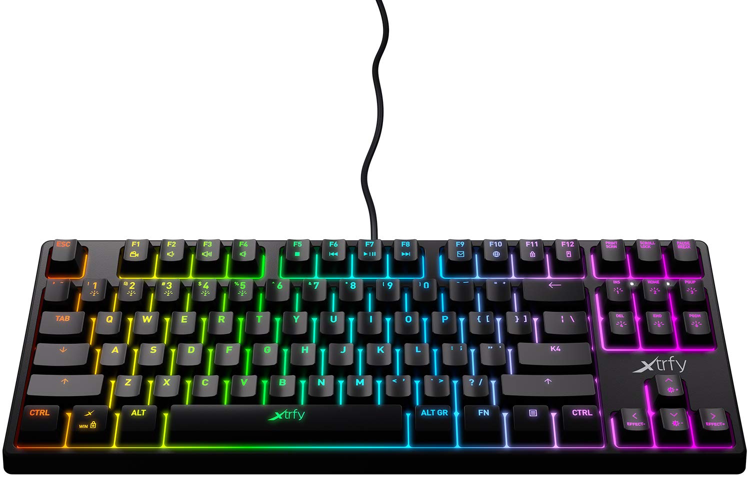 K4 RGB Tenkeyless Mechanical Gaming Keyboard - 87 Key Compact Design, Customizable RGB Backlit, Wired USB for PC & Mac - Perfect for Esports, Typing & Office Work