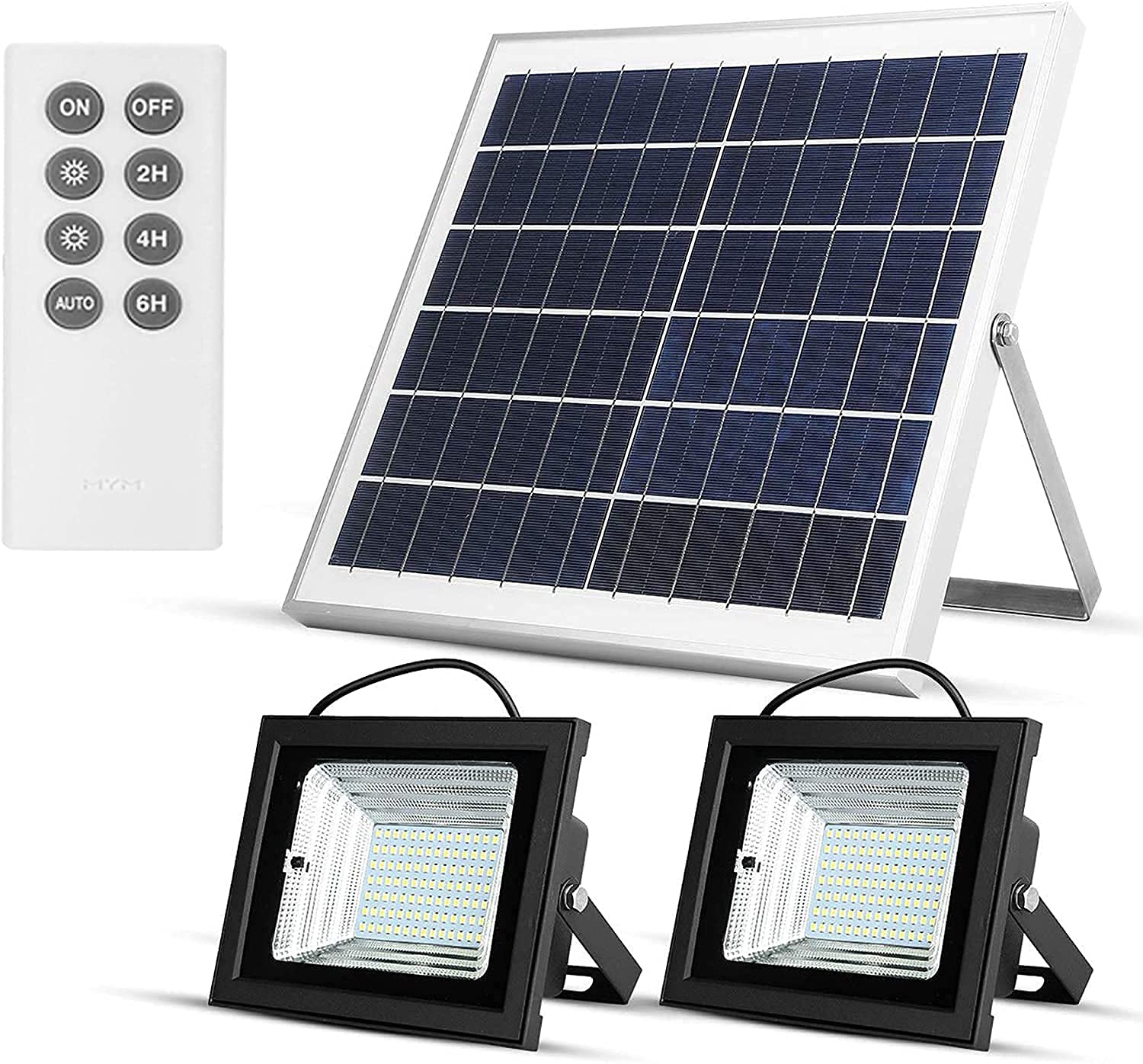 Richarm Solar Flood Lights with Remote Control - 800LM 6500K White LED Outdoor Solar Powered Floodlights - IP65 Waterproof Solar Street Lights for Garden, Patio, Pathway - Perfect for Landscape Lighting, Security Illumination, and Backyard Decor