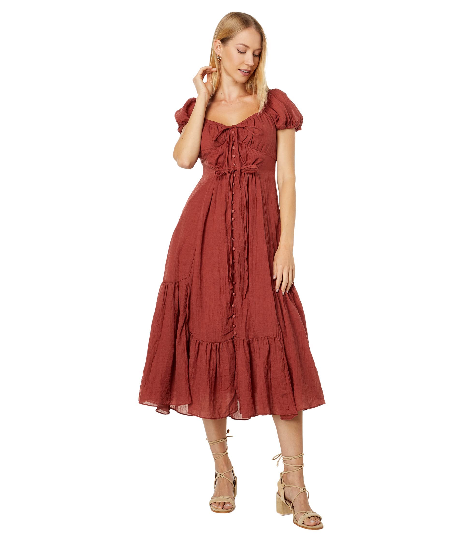 MOON RIVER Women's Maxi Dress with Button Front Closure - Elegant Flowy Long Dress for Summer, Beach, Wedding & Special Occasions