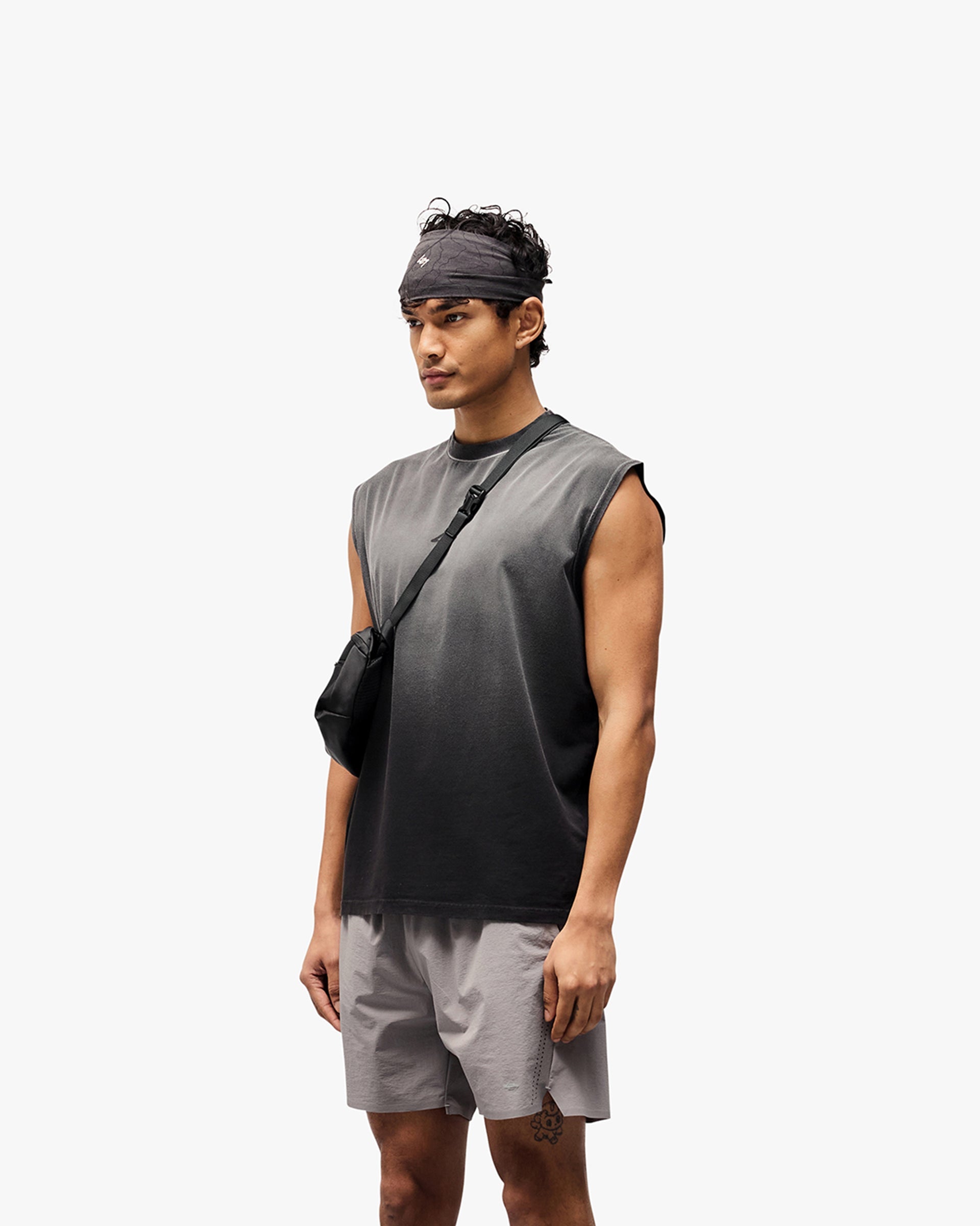 247 Motion Oversized Tank Top - Aged Black | Comfortable Loose Fit Women's T-Shirt for Casual Wear, Gym & Summer Outfits
