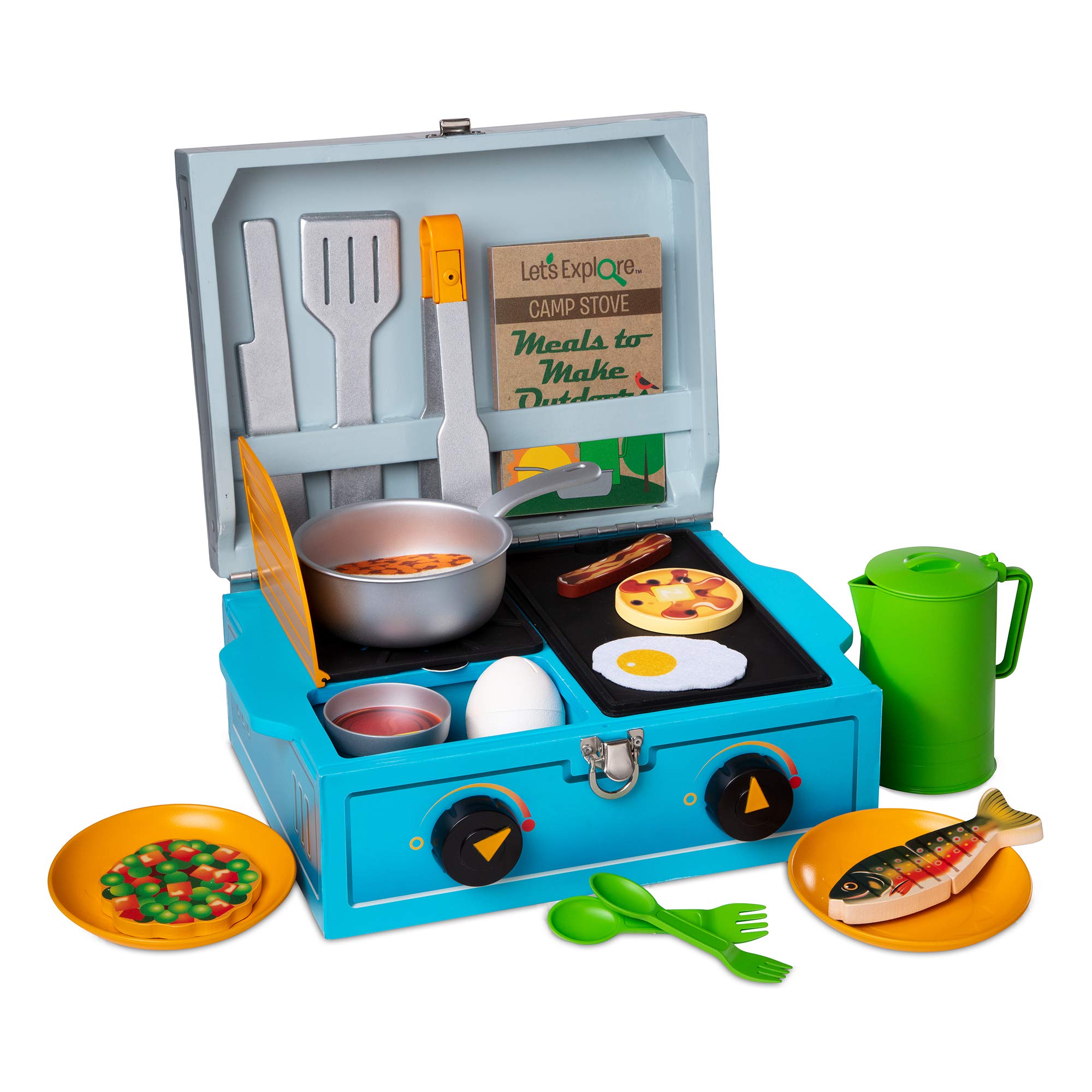 Melissa & Doug 40804 Let's Explore Camp Stove Pretend Play Set - Wooden Toy Kitchen for Kids Ages 3+ | Perfect Gift for Boys & Girls | Outdoor Adventure & Indoor Imaginative Play