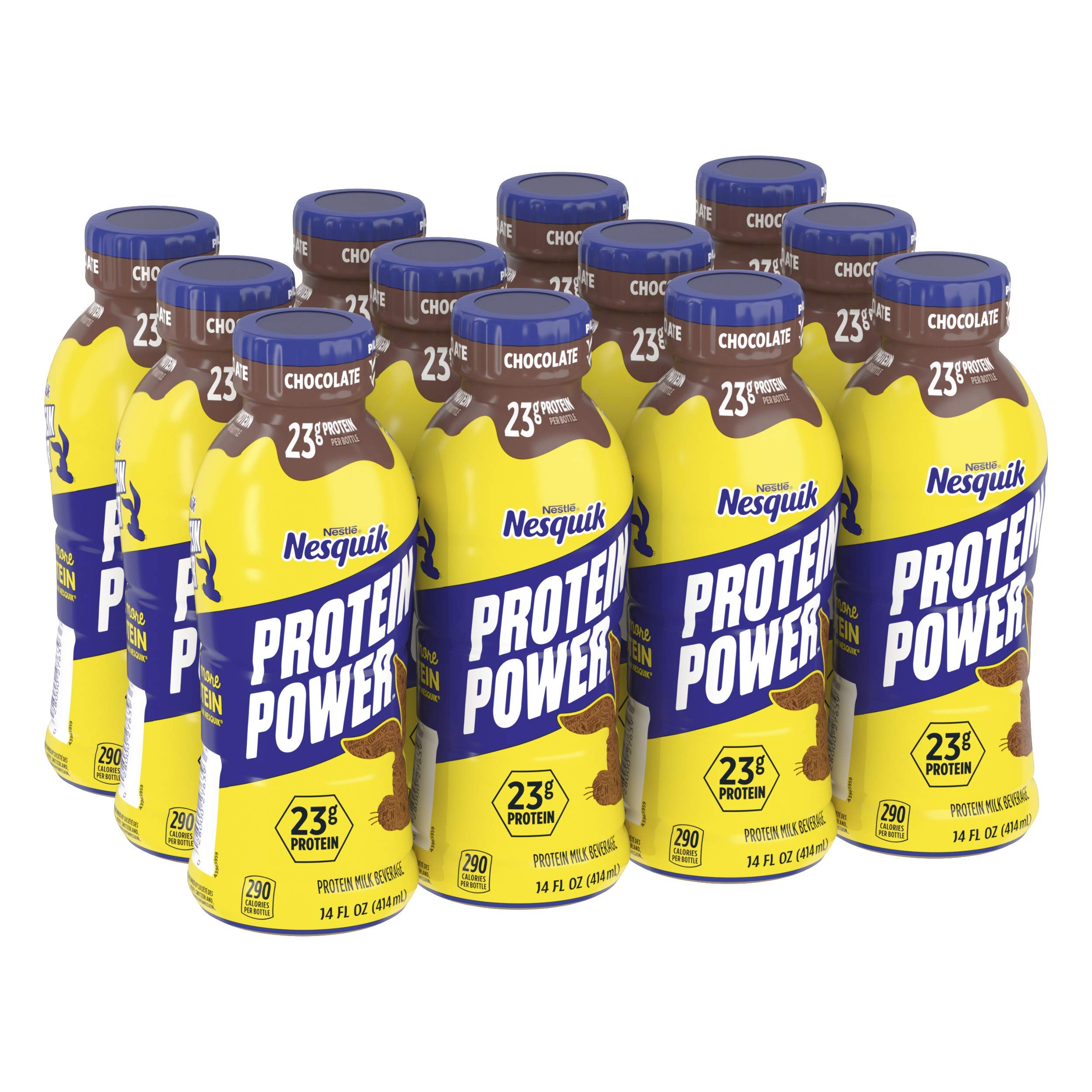 Nesquik Protein Power Chocolate Milk Powder - 168 Fl Oz (1.4 lbs) for Post-Workout Recovery & Kids Breakfast - Rich in Protein & Vitamins