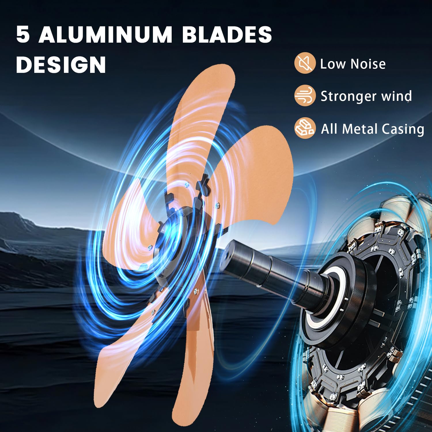 18 Inch Wall Mount Fan with Remote - 3-Speed Oscillating Quiet Fan with 5 Blades, Adjustable Tilt & Timer - High Velocity Wall-Mounted Fan for Bedroom, Gym, Office, Warehouse, Garage (Gold) - Perfect for Cooling Large Spaces and Improving Air Circulation