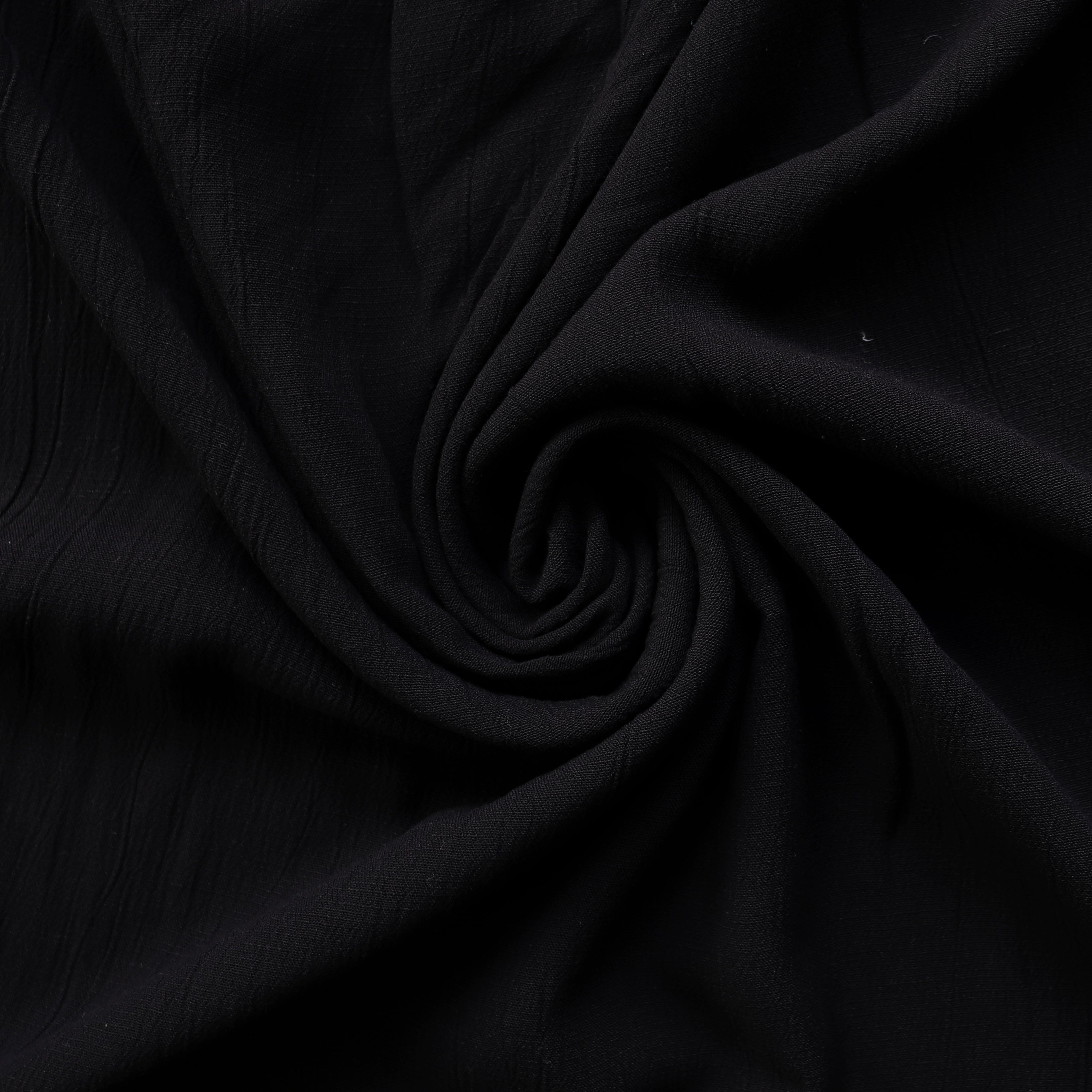 Viscose Linen Crinkle Black Dress - Lightweight & Breathable Summer Maxi Dress for Women | Perfect for Beach Vacations, Casual Outings & Boho Style