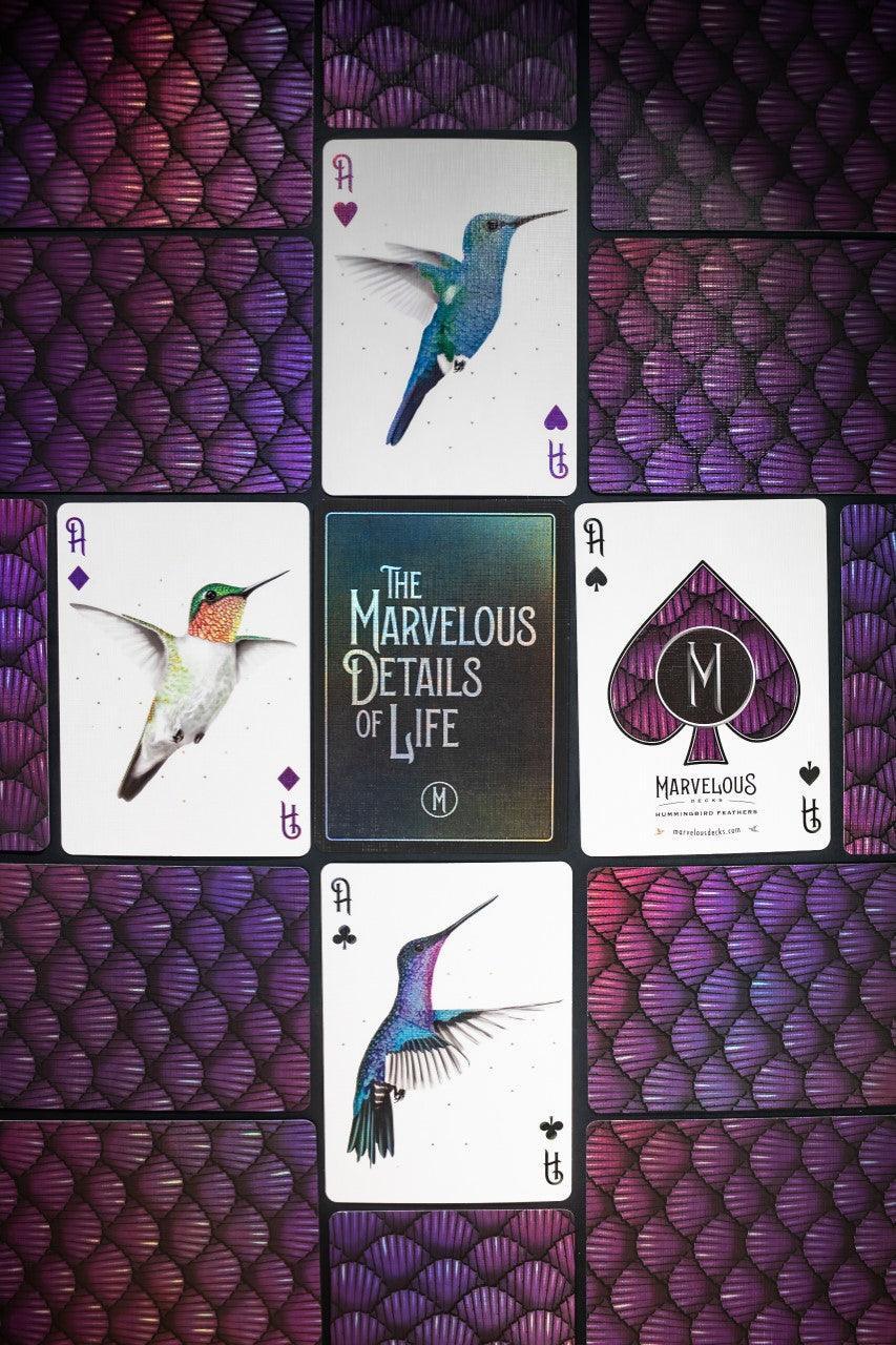 Premium Hummingbird Feathers Playing Cards - Elegant Purple Deck for Magic Tricks, Poker Games & Collectors | Perfect for Parties, Gifts & Cardistry