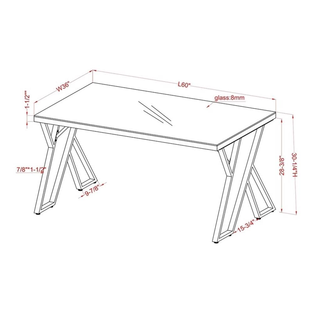 Egala Contemporary Black Glass Top Dining Table - Modern 4-6 Seater Kitchen Table for Small Spaces - Perfect for Apartments, Dining Rooms & Open Floor Plans