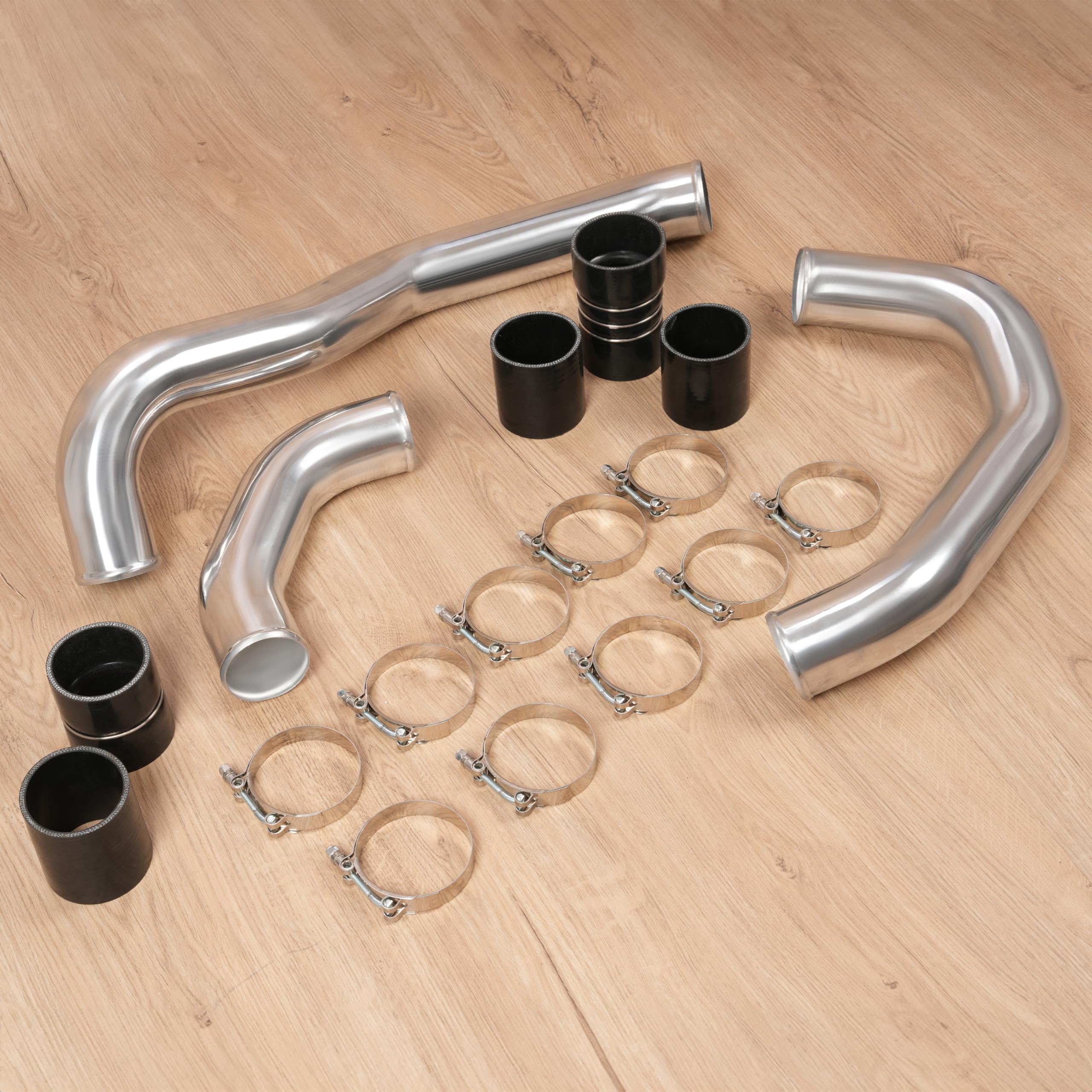 KUAFU Aluminum Intercooler Pipe Kit for 2008-2010 Ford F-250/F-350 6.4L Powerstroke Diesel - Hot & Cold Side Upgrade - Improves Turbo Performance & Engine Cooling for Heavy Duty Trucks