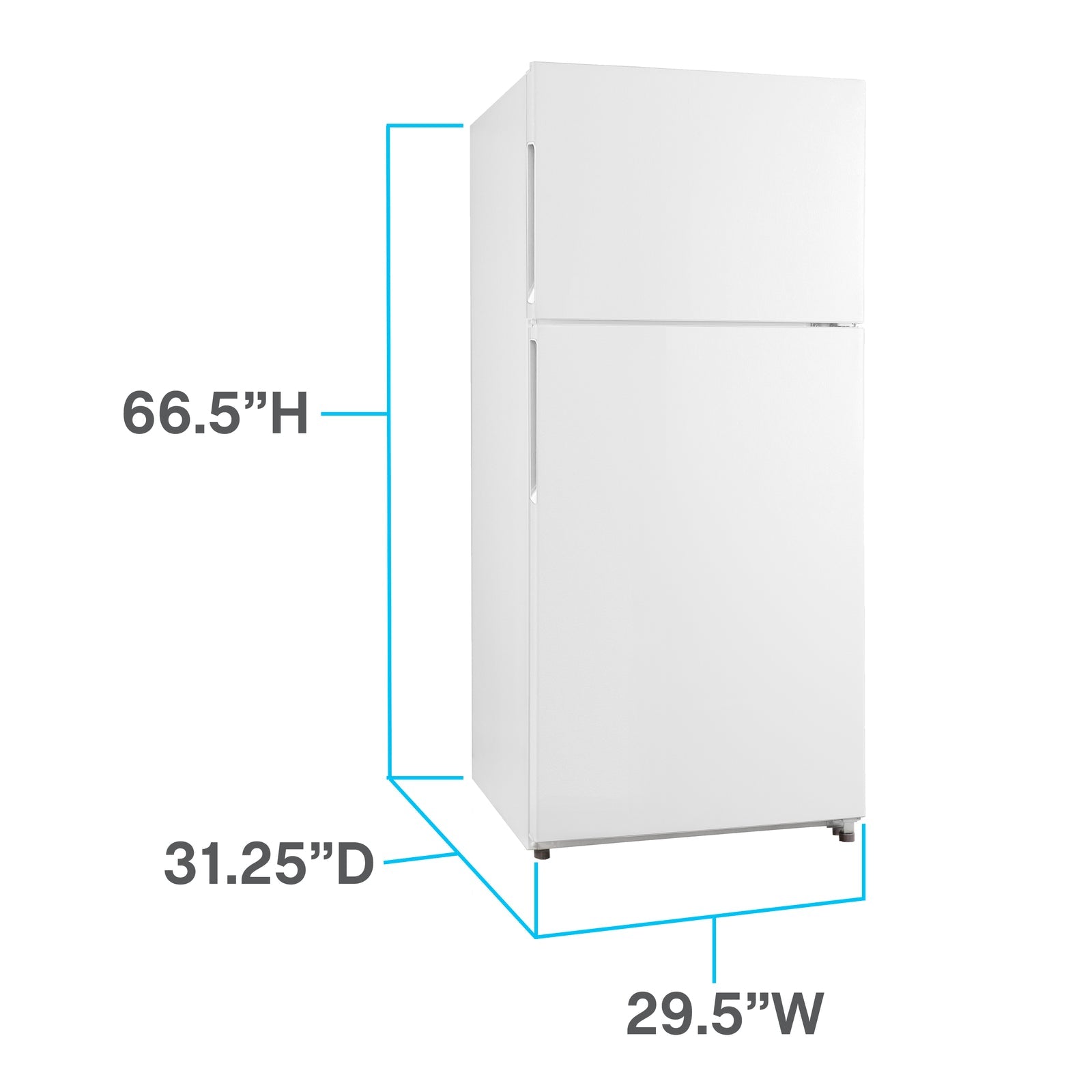 Avanti FF18D0W4 18.0 Cu. Ft. Frost Free Apartment Size Refrigerator in White - Compact & Energy Efficient for Small Spaces, Dorms, Studios & Tiny Homes