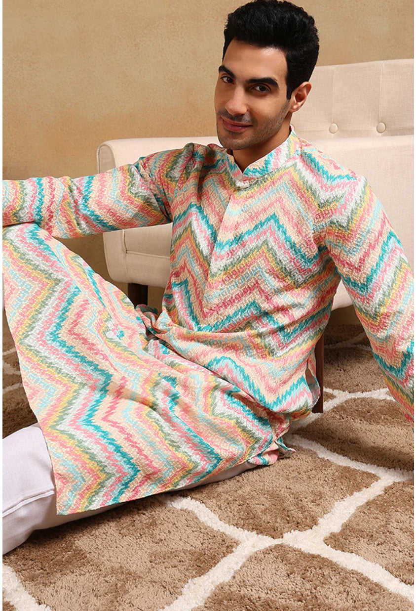 Men's Embroidered Straight Kurta - Traditional Indian Tunic for Casual & Festive Wear | Perfect for Weddings, Parties & Daily Outfits