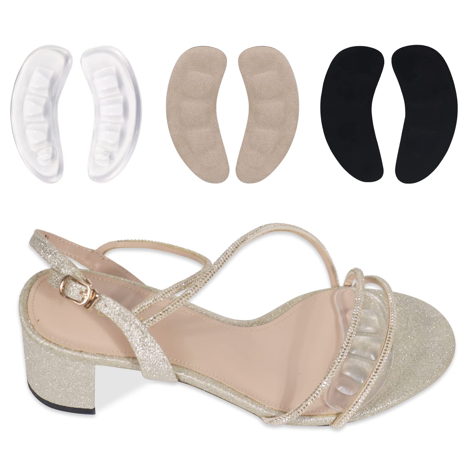 Non-Slip Metatarsal Pads for High Heels - 3 Pairs Ball of Foot Cushions for Women, Relieves Pain & Discomfort, Comfortable Forefoot Pads for Heels - Perfect for Work, Parties & Long Wear