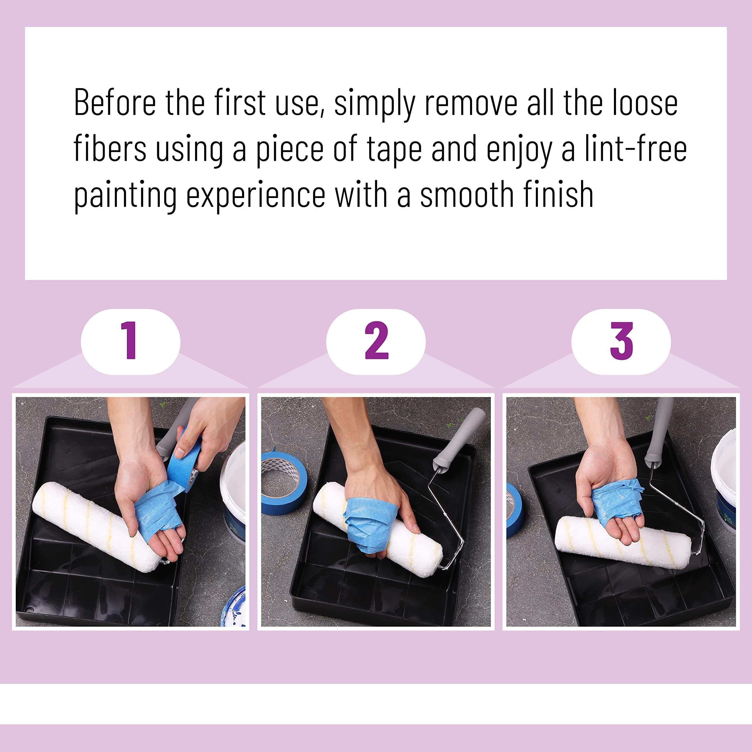 Bates 9-Inch Paint Roller Covers - Pack of 24 | Professional Quality Large Paint Roller Sleeves for Smooth Wall Painting | Perfect for Interior Walls, Ceilings & DIY Home Projects