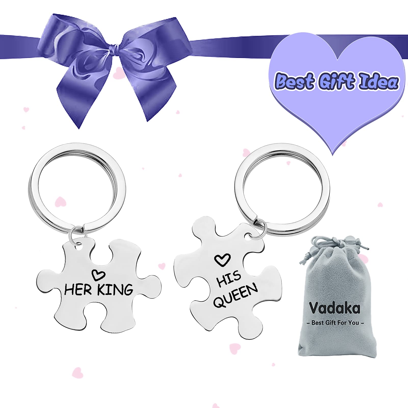 His & Her Couple Keychain Set - Anniversary, Wedding, Valentine's Gift for Couples - Perfect for Romantic Occasions