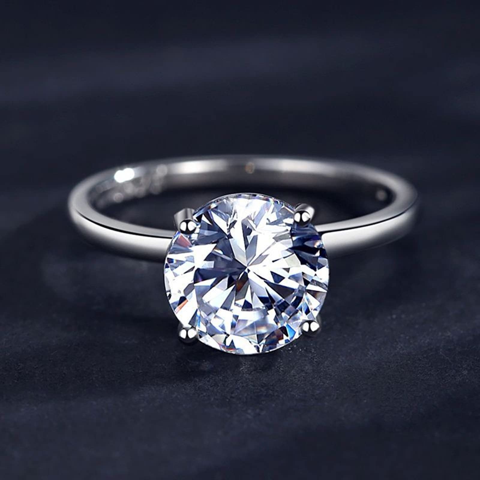 Gualiy 925 Sterling Silver Ring - Elegant Wedding Band & Fashion Jewelry with Cubic Zirconia, Size 5-9 - Perfect for Engagement, Anniversary & Everyday Wear