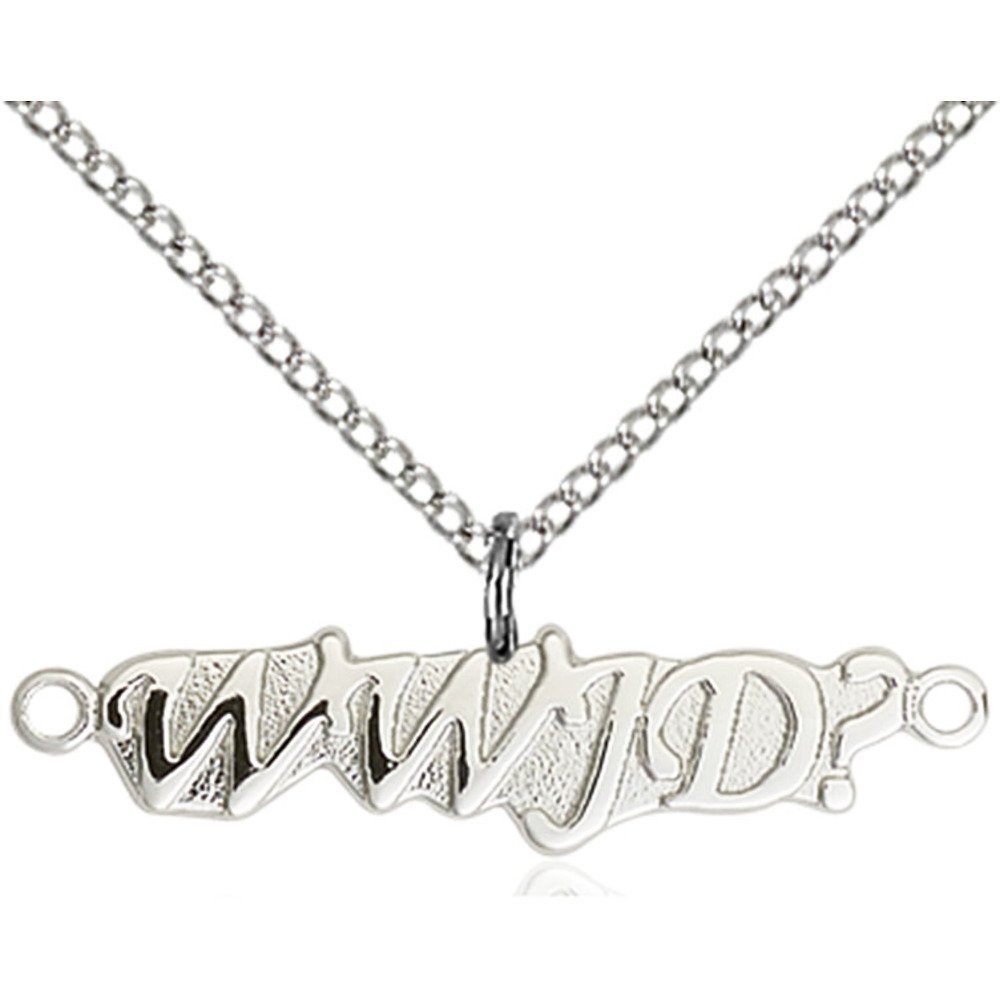 Bonyak WWJD Pendant Necklace - Sterling Silver Religious Jewelry with 18