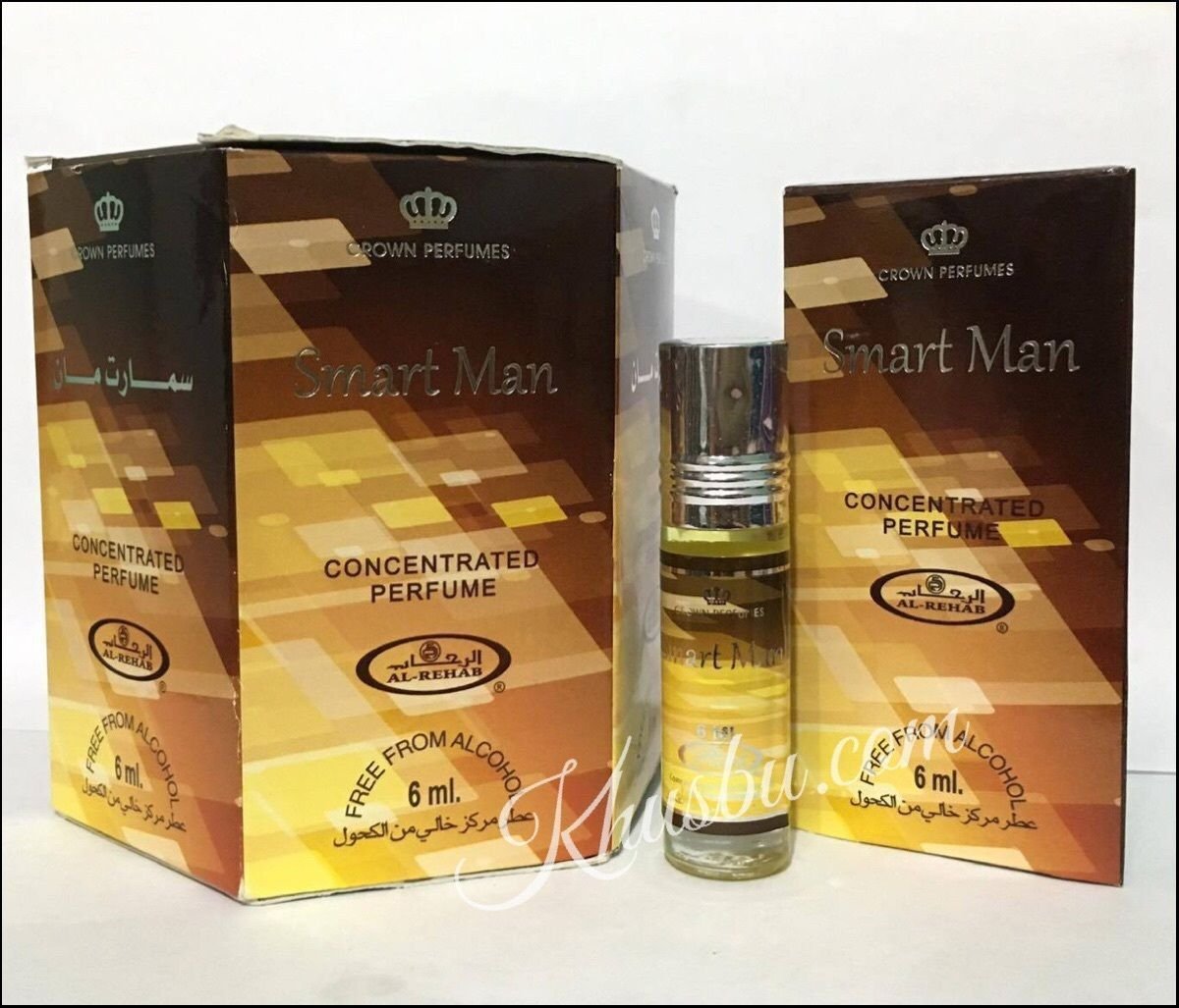 Al-Rehab Smart Man Perfume Oil Set - 6 x 6ml Long Lasting Fragrance Oils for Men | Gift Box | Daily Wear, Date Night & Special Occasions