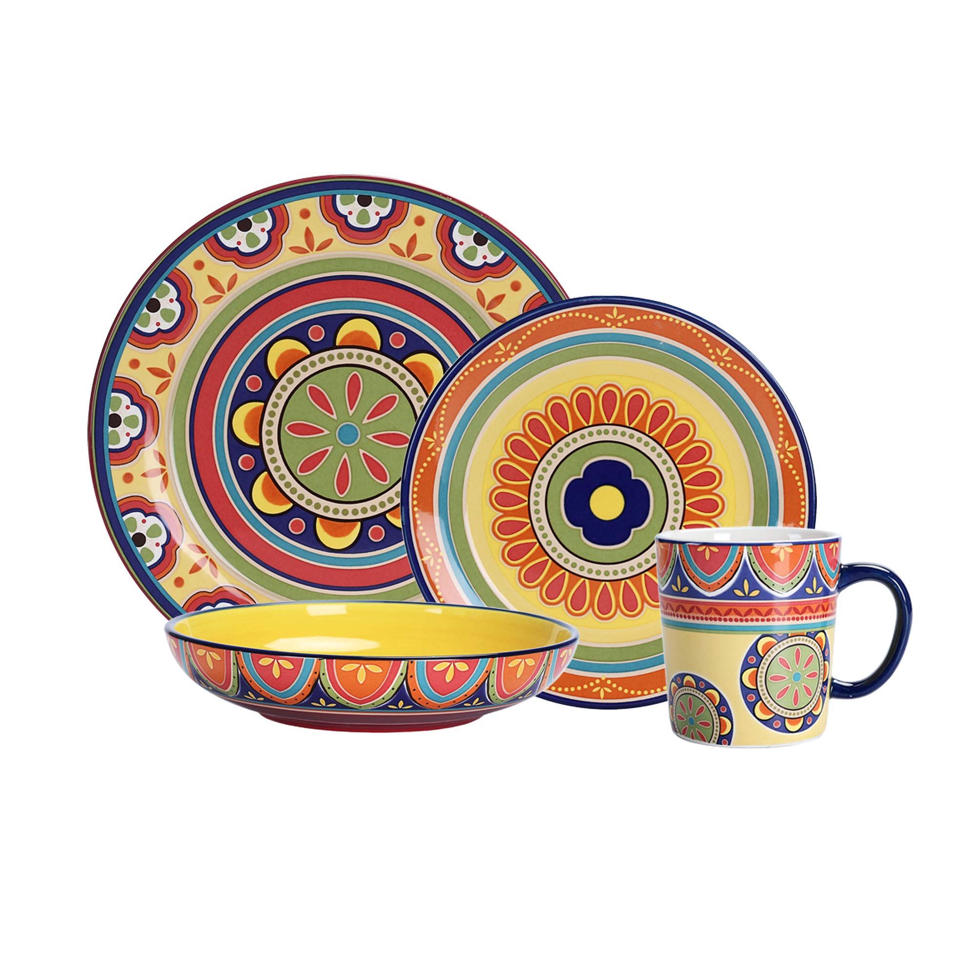 Bico Tunisian 16-Piece Ceramic Dinnerware Set for 4 - 11