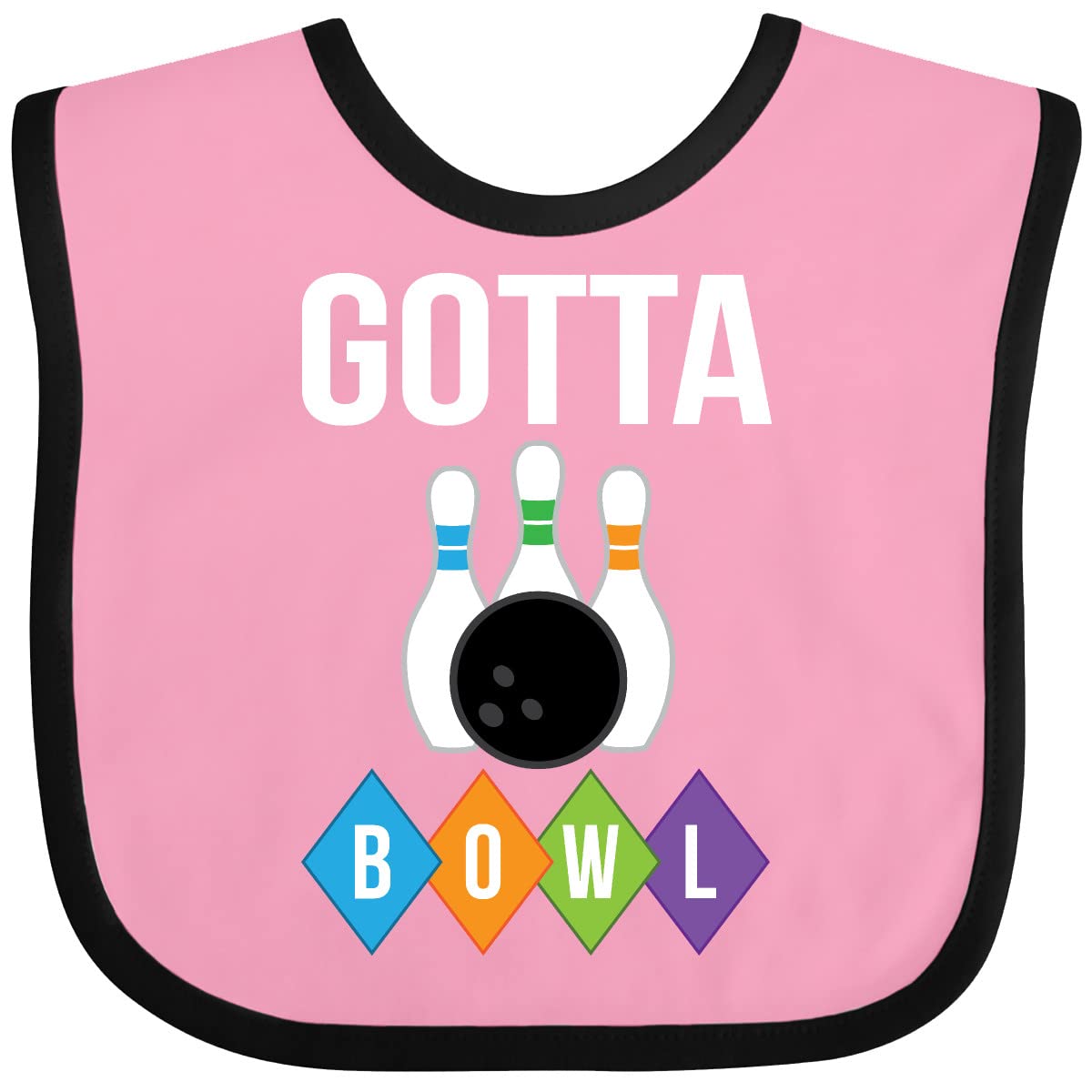 Inktastic Bowling Pins Gotta Bowl Baby Bib - Funny Bowler Gift for Infants & Toddlers - Perfect for Bowling Parties, Baby Showers & Sports-Themed Events