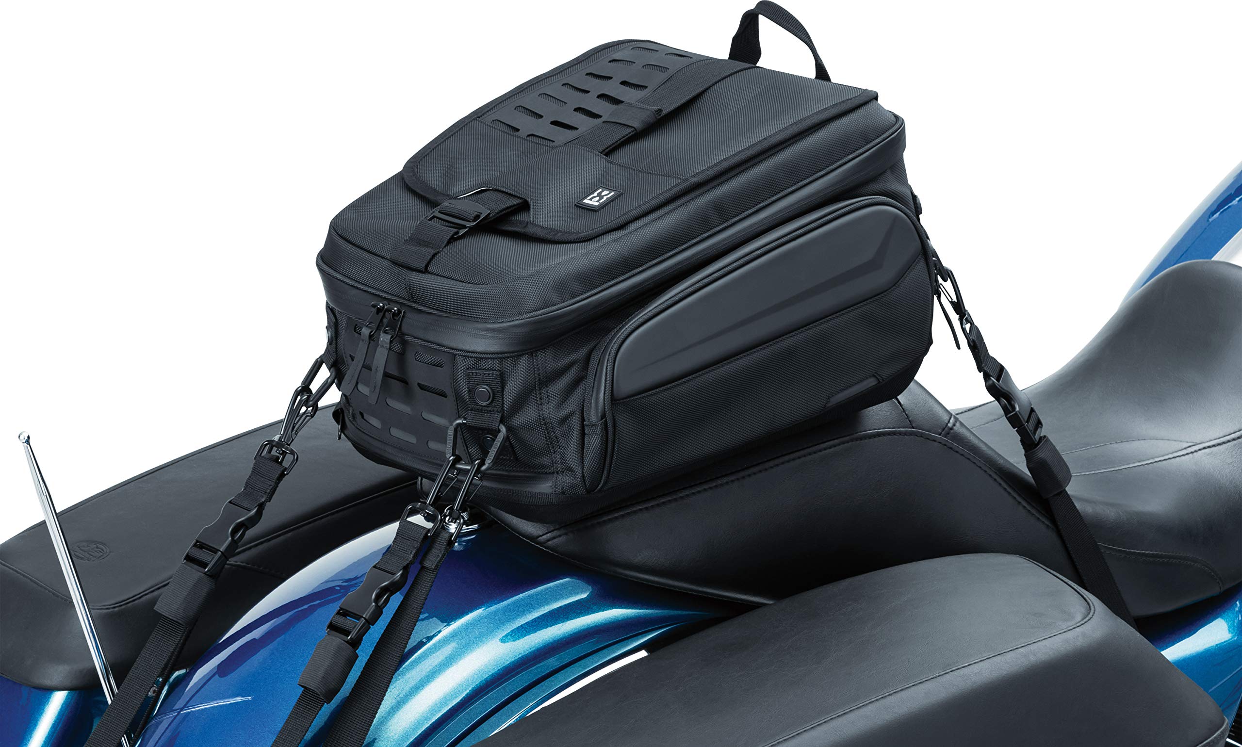 Kuryakyn 5256 XKursion XB Ambassador Motorcycle Tail Bag - Waterproof & Weather Resistant Bike Luggage with Adjustable Mounting Straps (Black) - Perfect for Harley, Touring & Adventure Bikes