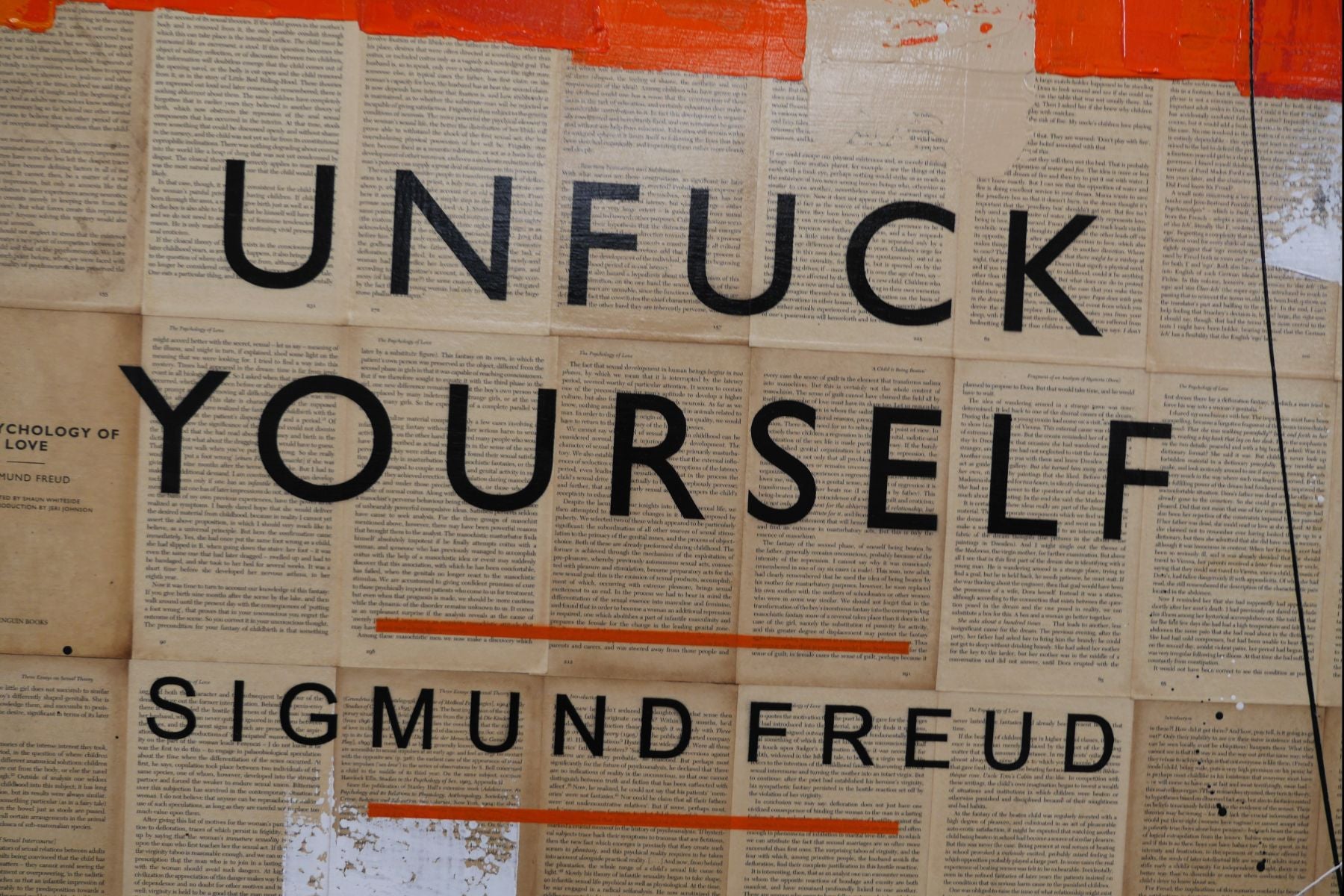 140cm x 100cm Unfuck Yourself Motivational Wall Art - Urban Pop Book Club Painting for Home Office Decor & Self-Improvement Inspiration