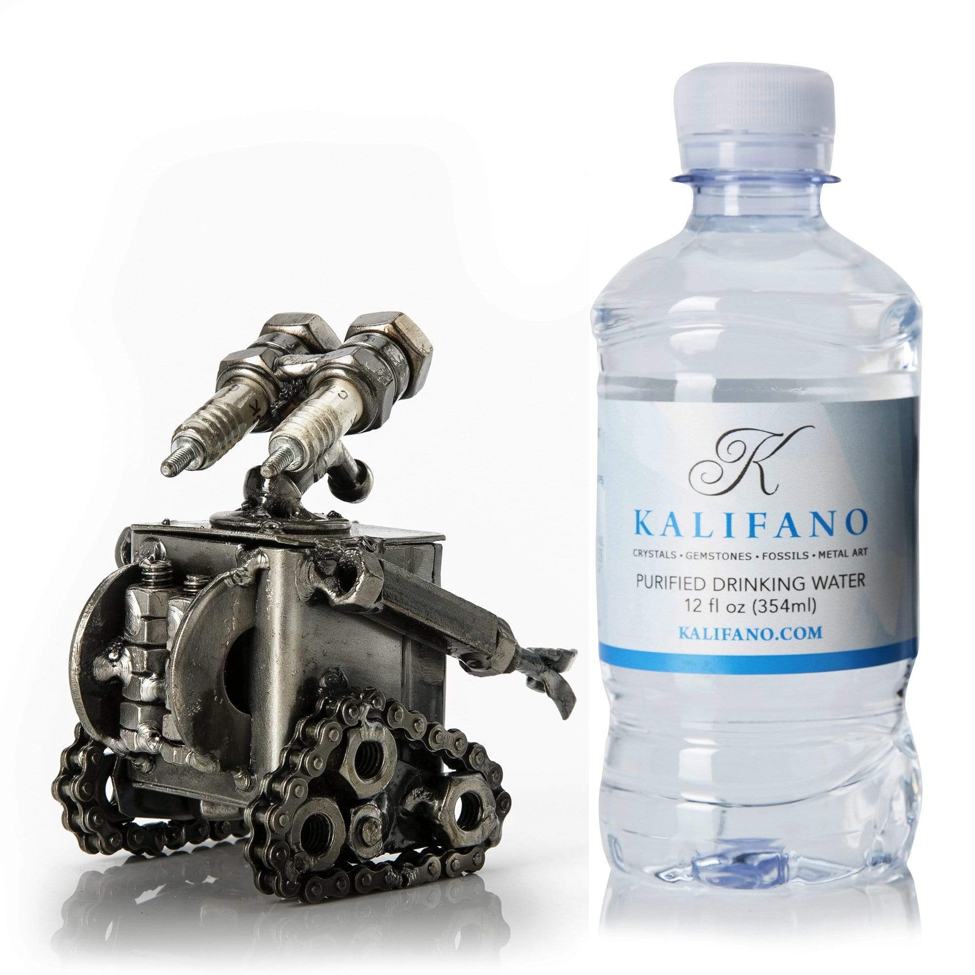 Wall-E Inspired Recycled Metal Robot Sculpture - Eco-Friendly Home Decor & Unique Gift for Movie Lovers, Sci-Fi Fans - Perfect for Living Room Shelves, Office Desks & Collector Displays