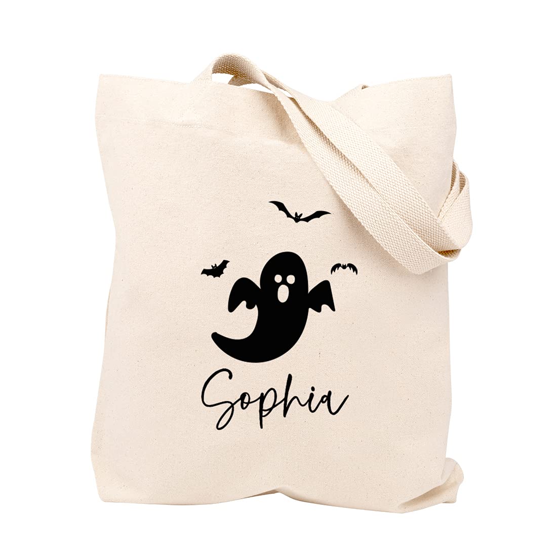 Personalized Halloween Tote Bags for Kids - Custom Canvas Trick or Treat Bags with Handles - Reusable Halloween Party Favors for Trick-or-Treating, School Events & Costume Parties