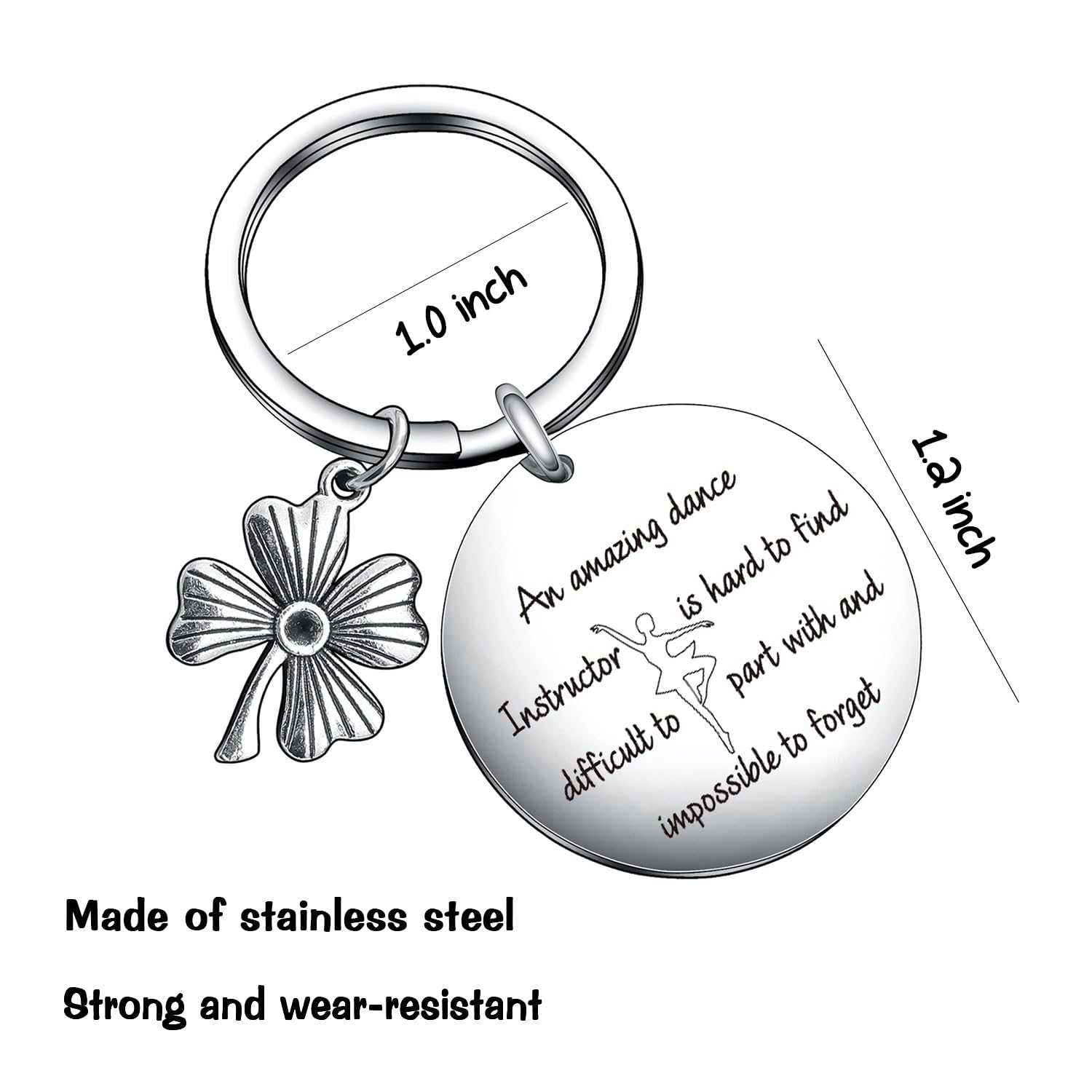 Dance Instructor Keychain - Unique Dance Teacher Gift, Dancer Appreciation Keyring for Birthday, Christmas, or Graduation - Perfect for Teachers, Friends, and Dance Enthusiasts