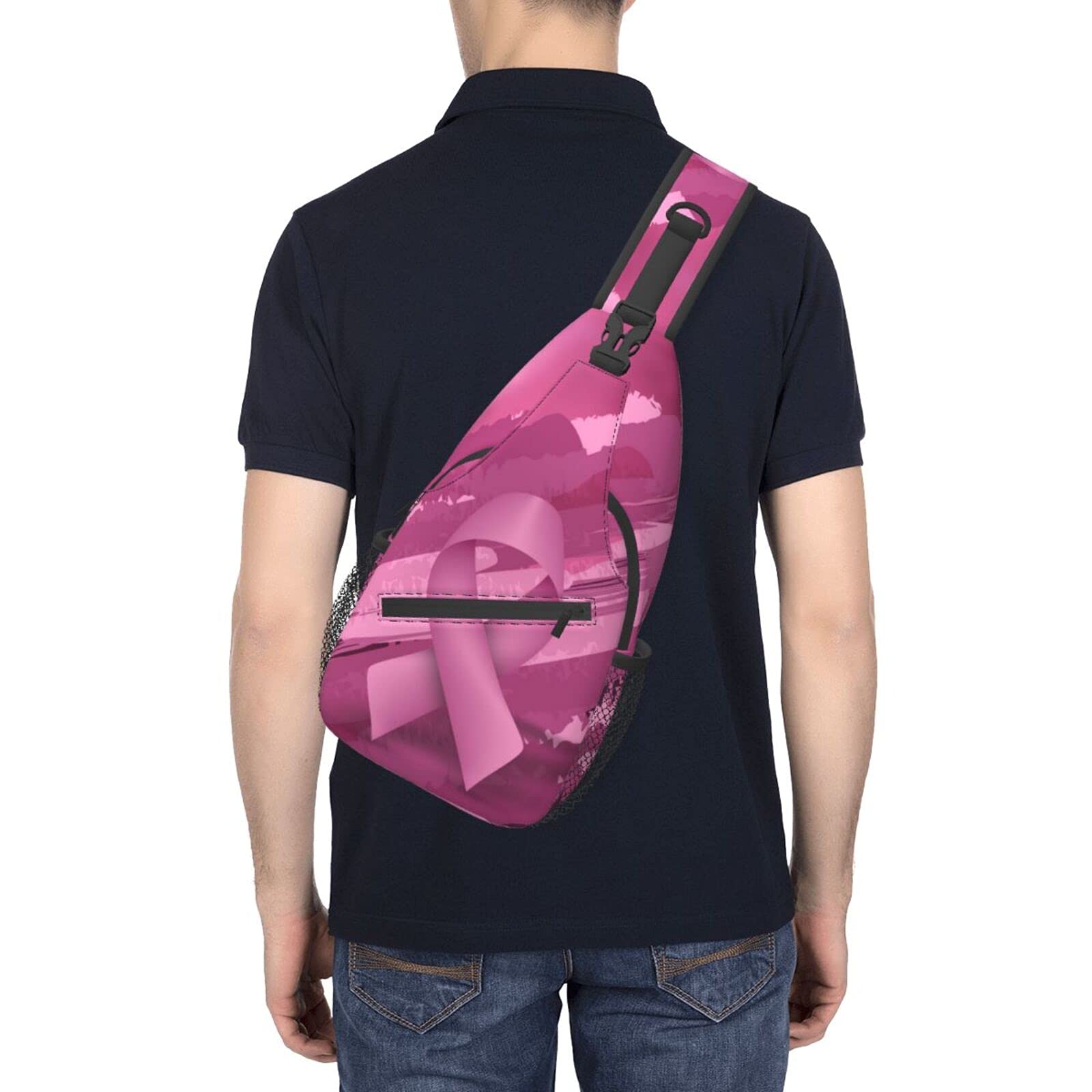 Breast Cancer Awareness Crossbody Bags for Women & Men - Lightweight Chest Shoulder Bags for Hiking, Travel & Daily Use | Perfect for Commuting, Shopping & Outdoor Activities