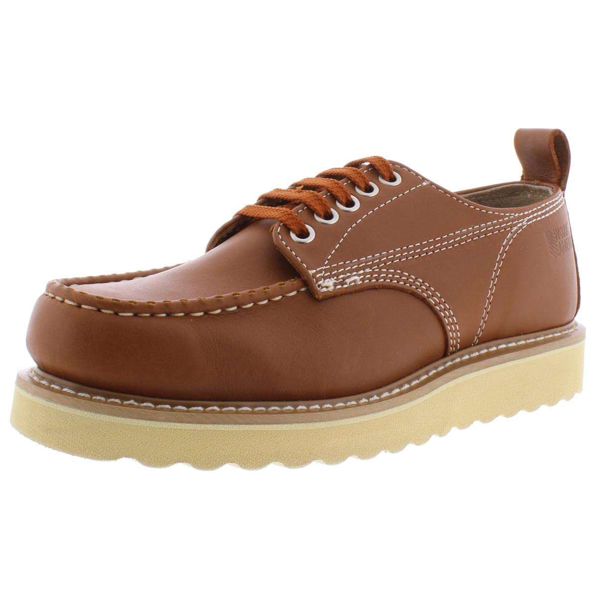 Men's Leather Wedge Work Shoes for America - Comfortable & Durable Safety Footwear for Construction, Warehouse & Outdoor Labor