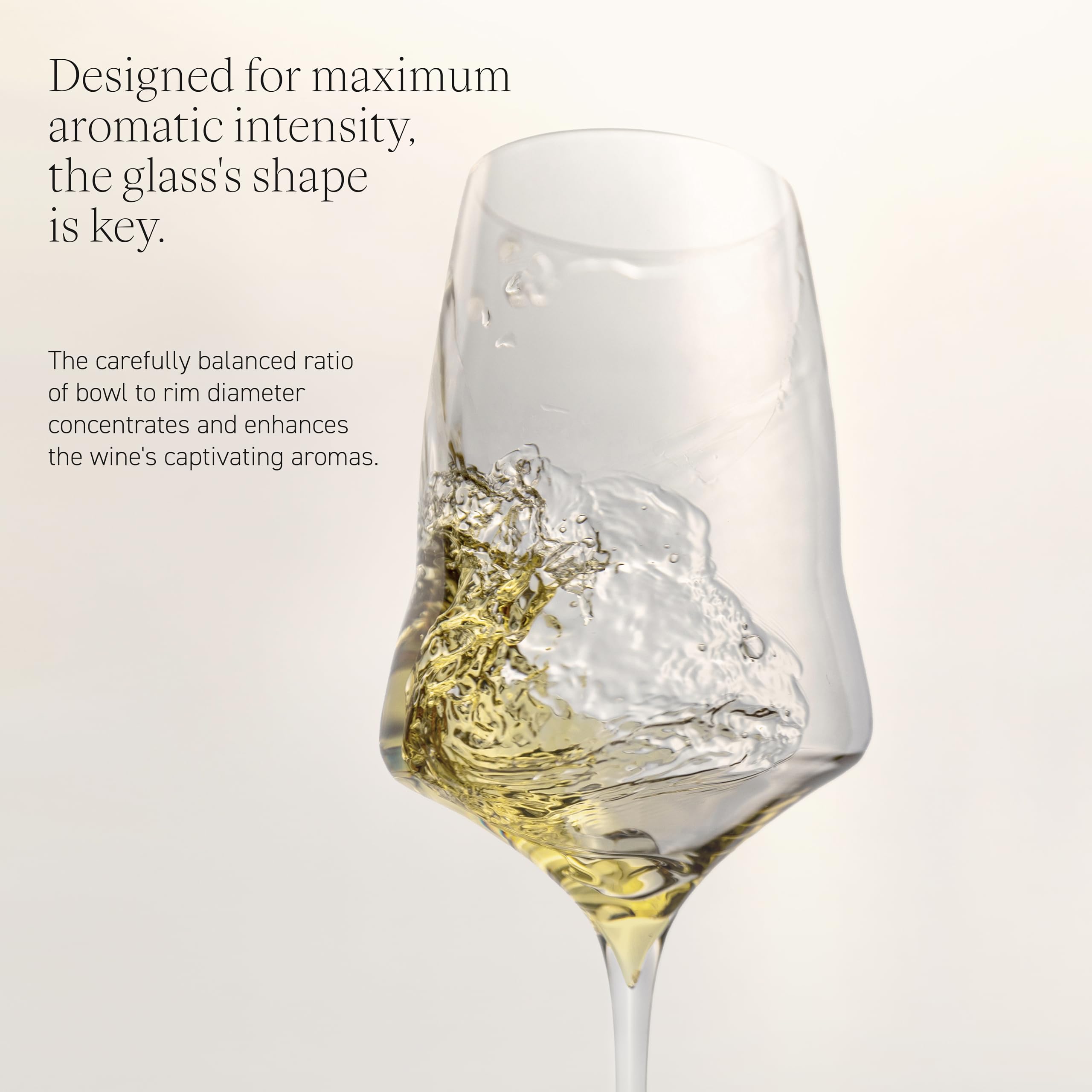 Josephinenhütte JOSEPHINE No 1 Handmade White Wine Glasses Set of 2 - Premium Crystal Glassware for Fine Dining, Wedding Gifts & Elegant Home Decor