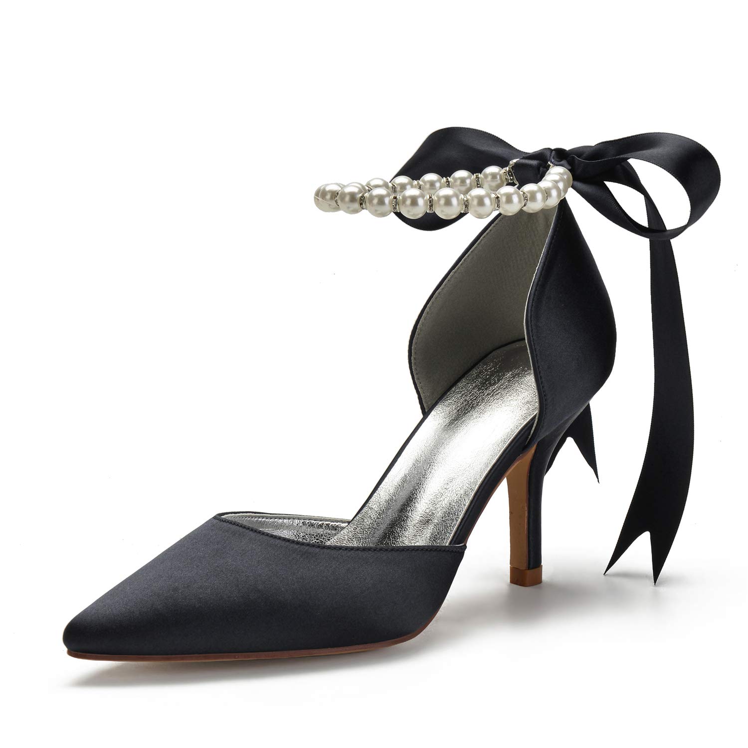 Pearl White Wedding Shoes for Bride - Elegant High Heel Pointed Toe Bridal Pumps with Satin Finish | Perfect for Weddings, Proms, Parties & Formal Occasions