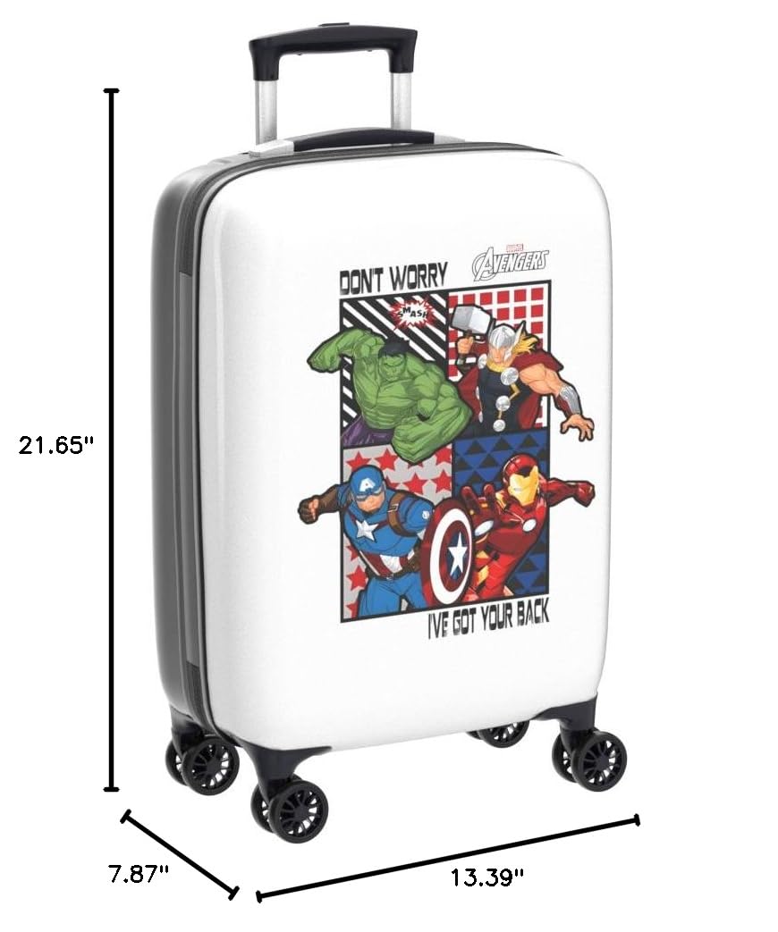 MARVEL 55cm Cabin Luggage - Lightweight Spinner Suitcase with 360° Wheels, Multicolor Design for Kids & Adults - Perfect for Air Travel, Weekend Getaways & Business Trips