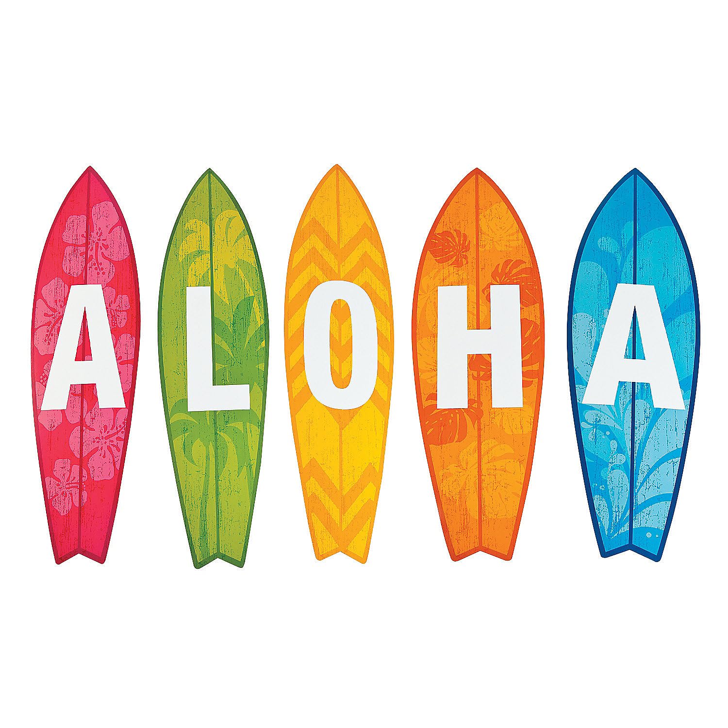 Aloha Surfboard Cut Outs - Set of 5, 28