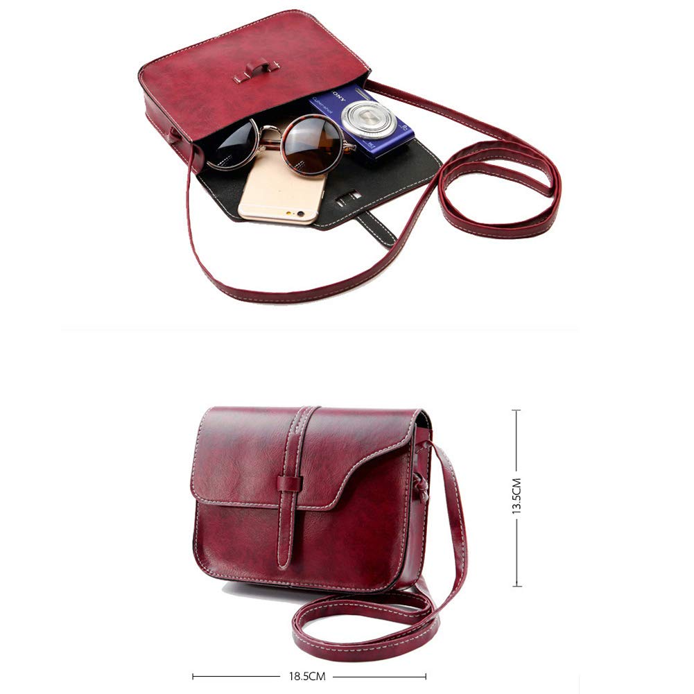 Women's Square PU Leather Crossbody Bag - Mini Shoulder Purse for Travel, Shopping & Daily Use