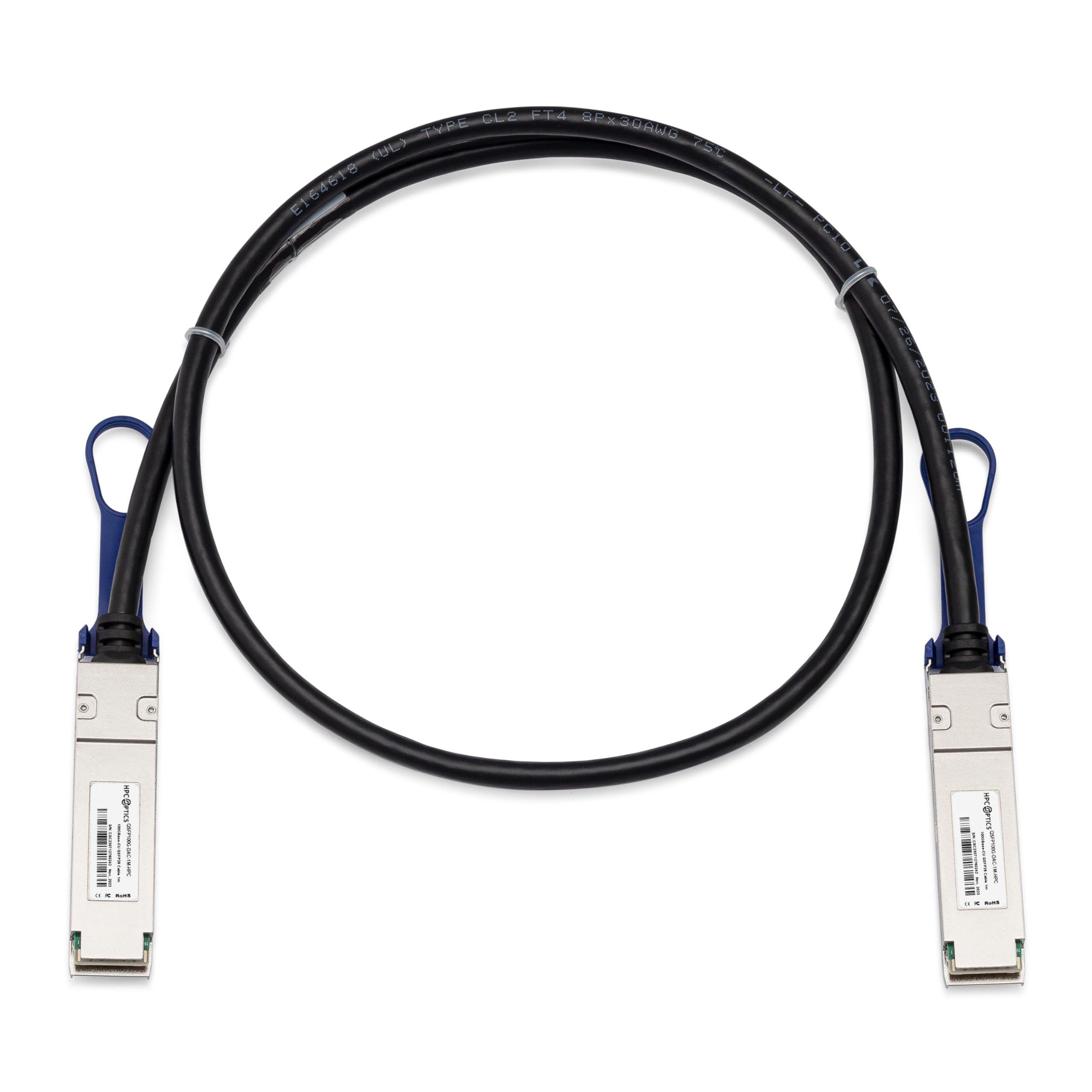 Cisco QSFP-100G-CU2-5M Compatible 100G QSFP28 to QSFP28 DAC Cable | 2.5m Passive Direct Attach Copper Cable for High-Speed Data Center Networking, Server Connectivity, and Cloud Computing Applications