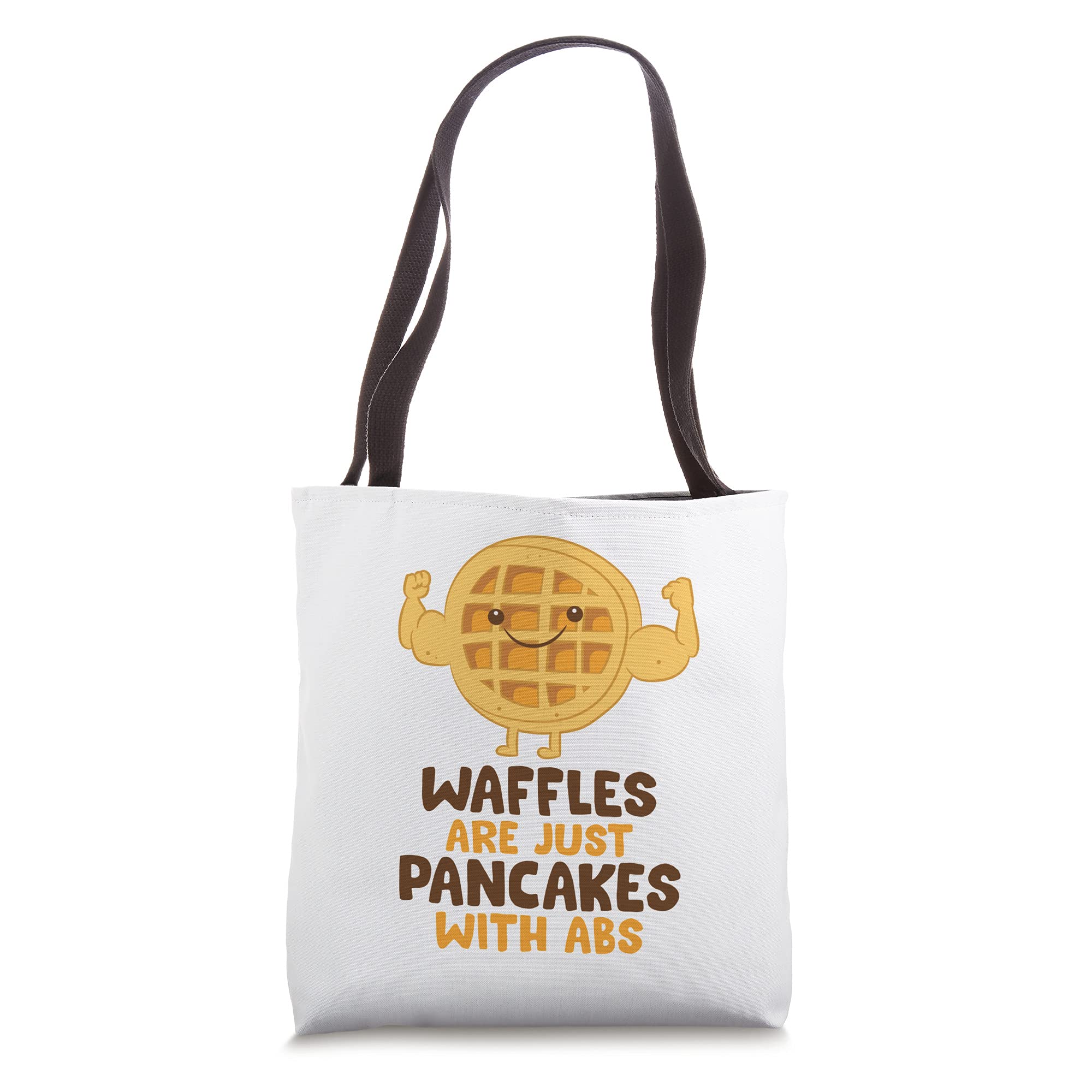 Funny Breakfast Waffles Tote Bag - Waffles vs Pancakes Design - Perfect for Grocery Shopping, Beach Trips & Work Commute