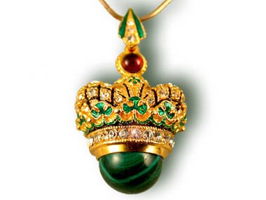 Exquisite Fabergé-Style Crown Pendant Necklace - Elegant Jewelry Gift for Women - Perfect for Parties, Weddings & Special Occasions