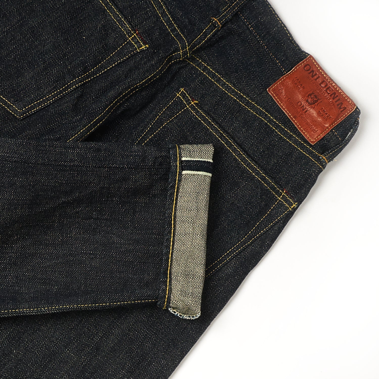 ONI 246GC16 'Green Cast' 16oz Slim Tapered Raw Denim Jeans for Men - One Wash Selvedge Japanese Denim | Perfect for Casual Wear & Street Style