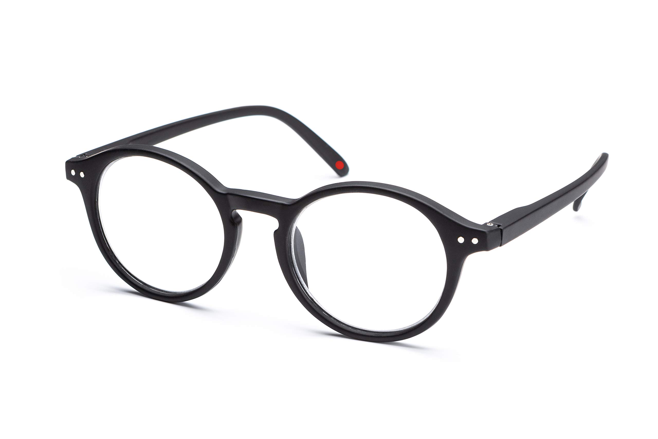 B+D Reading Glasses - Flexible PC Frame with Soft Touch - Comfortable Loop Readers +1.50 Strength - Perfect for Reading, Crafts & Computer Work (Black)