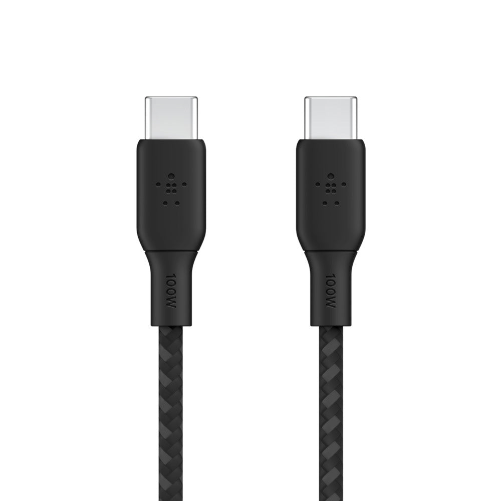 Belkin BoostCharge 100W USB-C to USB-C Fast Charging Cable (6.6ft/2M) - Black | High-Speed Charging for MacBook, iPad Pro, Galaxy S23 & More | Perfect for Home, Office & Travel