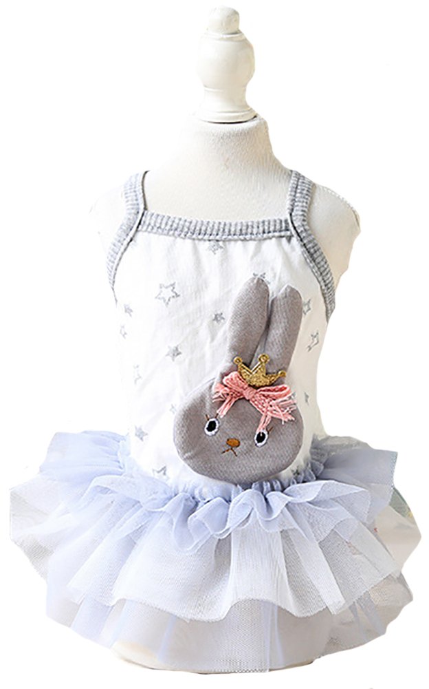 MaruPet Puppy Dog Hollow Princess Skirt - Lace Camisole & Denim Tutu with Bow for Small Dogs - Perfect for Wiener Dogs, Teddy, Chihuahua, Shih Tzu, Yorkshire Terriers - Ideal for Parties, Photo Shoots & Special Occasions