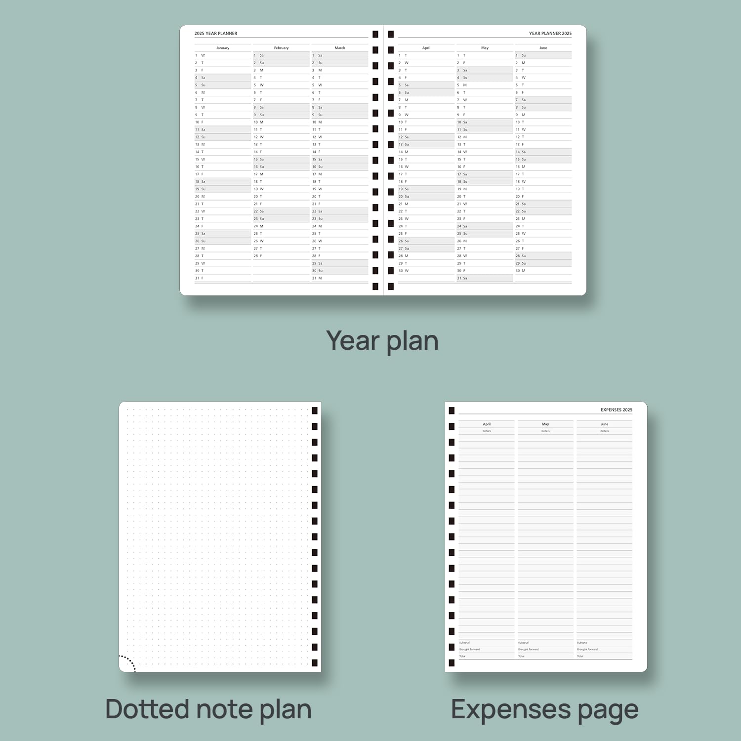 POPRUN 2024-2025 Academic Planner (6.5'' x 8.5'') - July 2024 to June 2025 Weekly & Daily Calendar with Hourly Time Slots, Leather Bound Appointment Book for Time Management & Productivity - Perfect for Students, Professionals & Office Use (Brown)