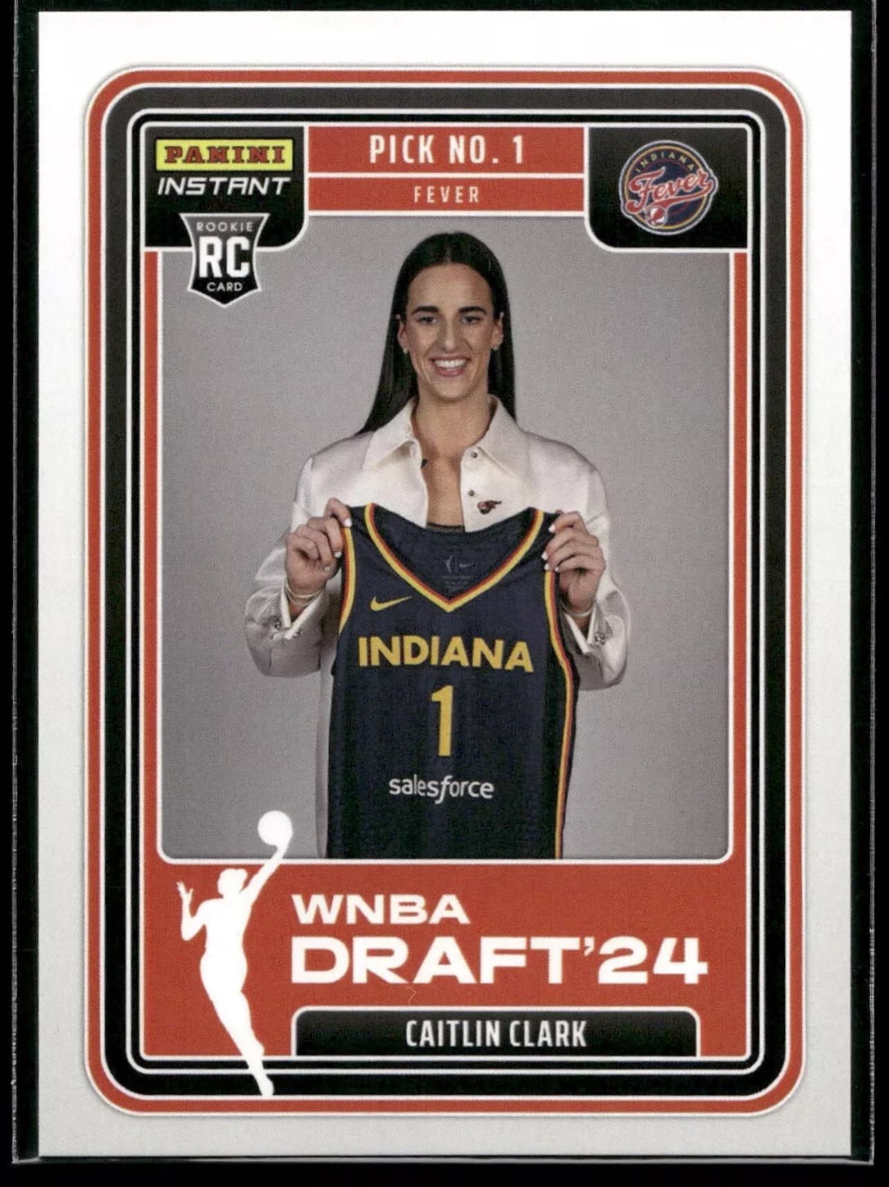 2024 Panini Instant Caitlin Clark #DN-1 Rookie RC Draft Night Basketball Trading Card - Limited Edition 1/45316 - Indiana Fever - Protective Screwdown Holder Included - Perfect for Collectors, Investors & Basketball Fans