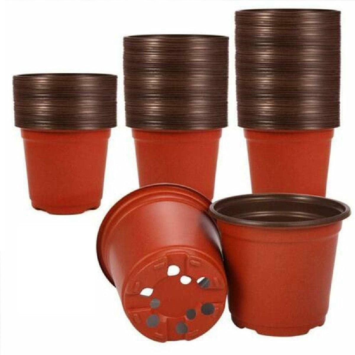 ANTY 100Pcs Plastic Plant Pots - Garden Flower Nursery Containers for Indoor & Outdoor Plants | Perfect for Seedlings, Succulents, Herbs & Home Gardening