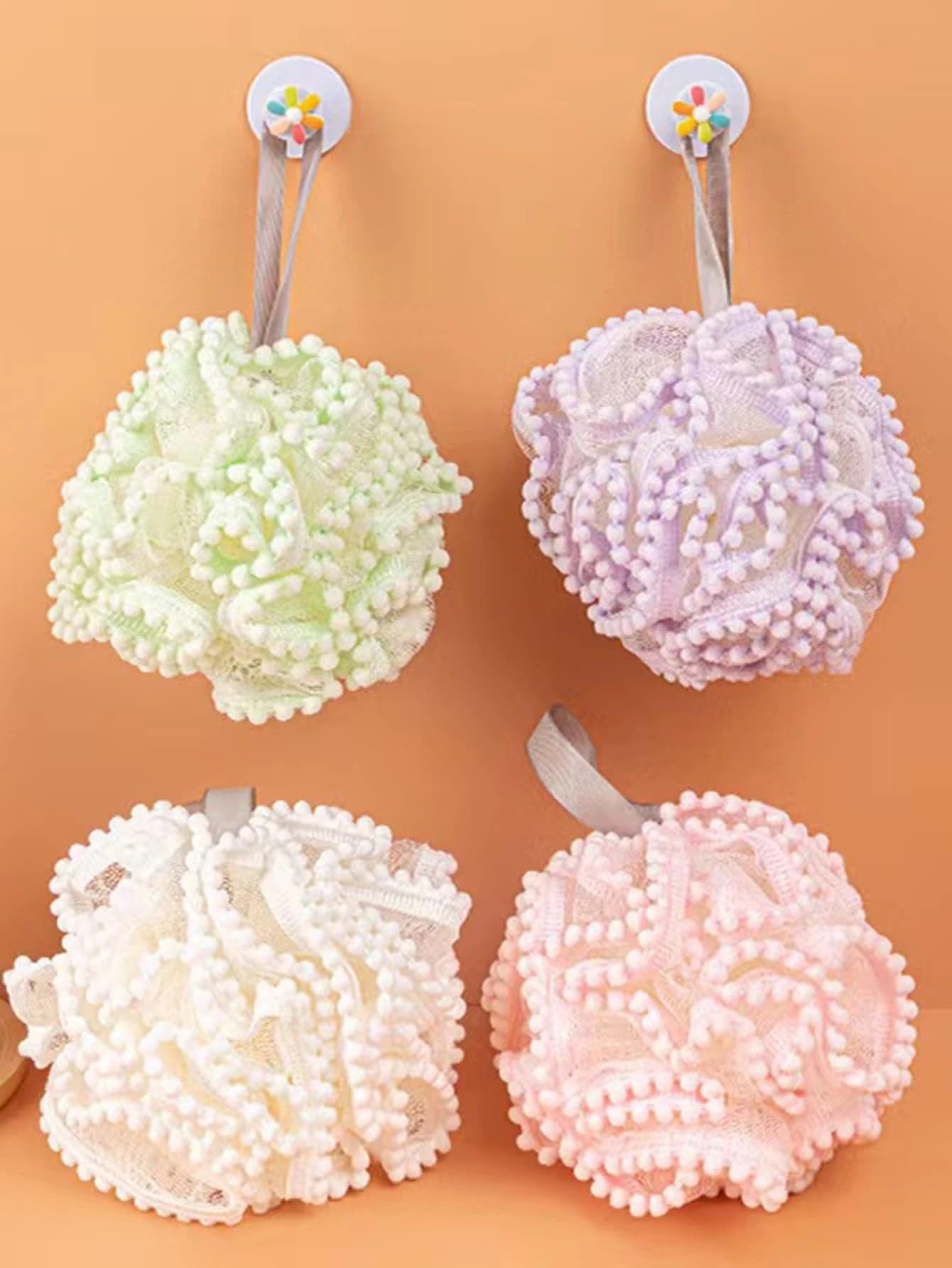B-LADY Super Soft Colorful Shower Loofah Sponge - Exfoliating Body Scrubber for Men & Women - Pack of 2 - Gentle Skin Cleansing & Full Lather - Perfect for Daily Shower, Spa & Bath Time Relaxation