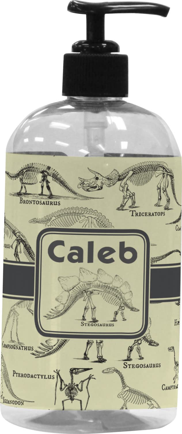 Dinosaur Skeleton Plastic Soap Dispenser & Lotion Pump - 16oz Large Capacity - Black Bathroom Decor - Perfect for Kids' Bathroom, Dinosaur Theme Party, and Unique Home Decor