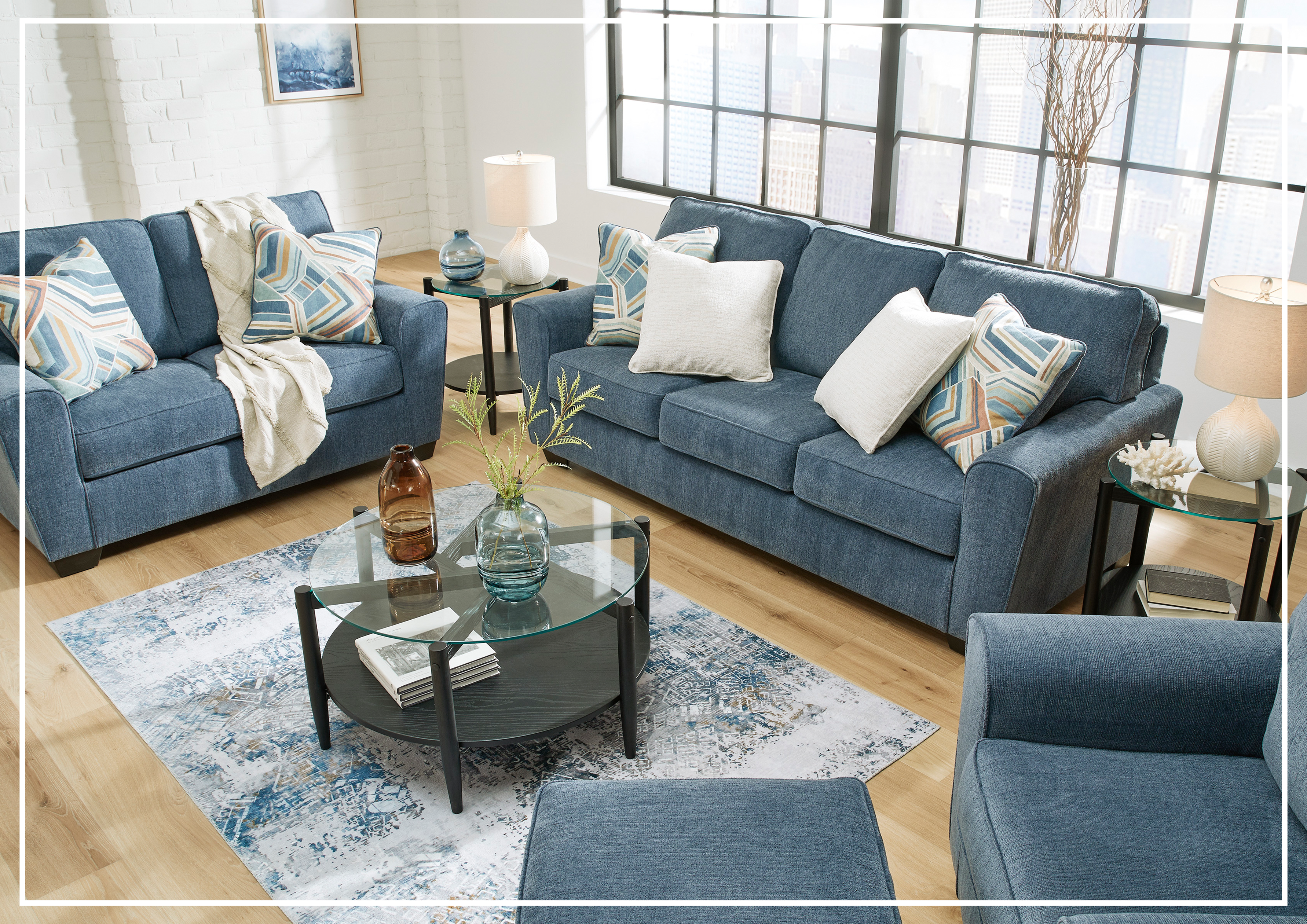 Gio Italia Claire 3-Seater Fabric Sofa - Modern Living Room Couch for Small Spaces, Comfortable Upholstered Sectional Sofa for Apartments, Dorms & Cozy Home Decor