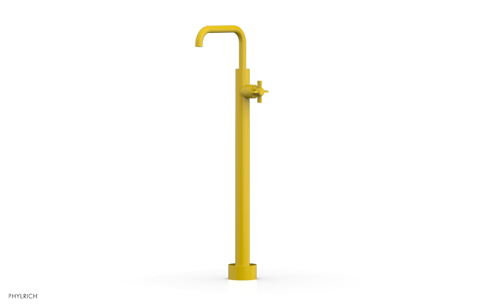 Premium Tall Floor Mount Tub Filler with Cross Handle - D132 45 02 - Perfect for Modern Bathroom Renovations and Luxury Spa Installations